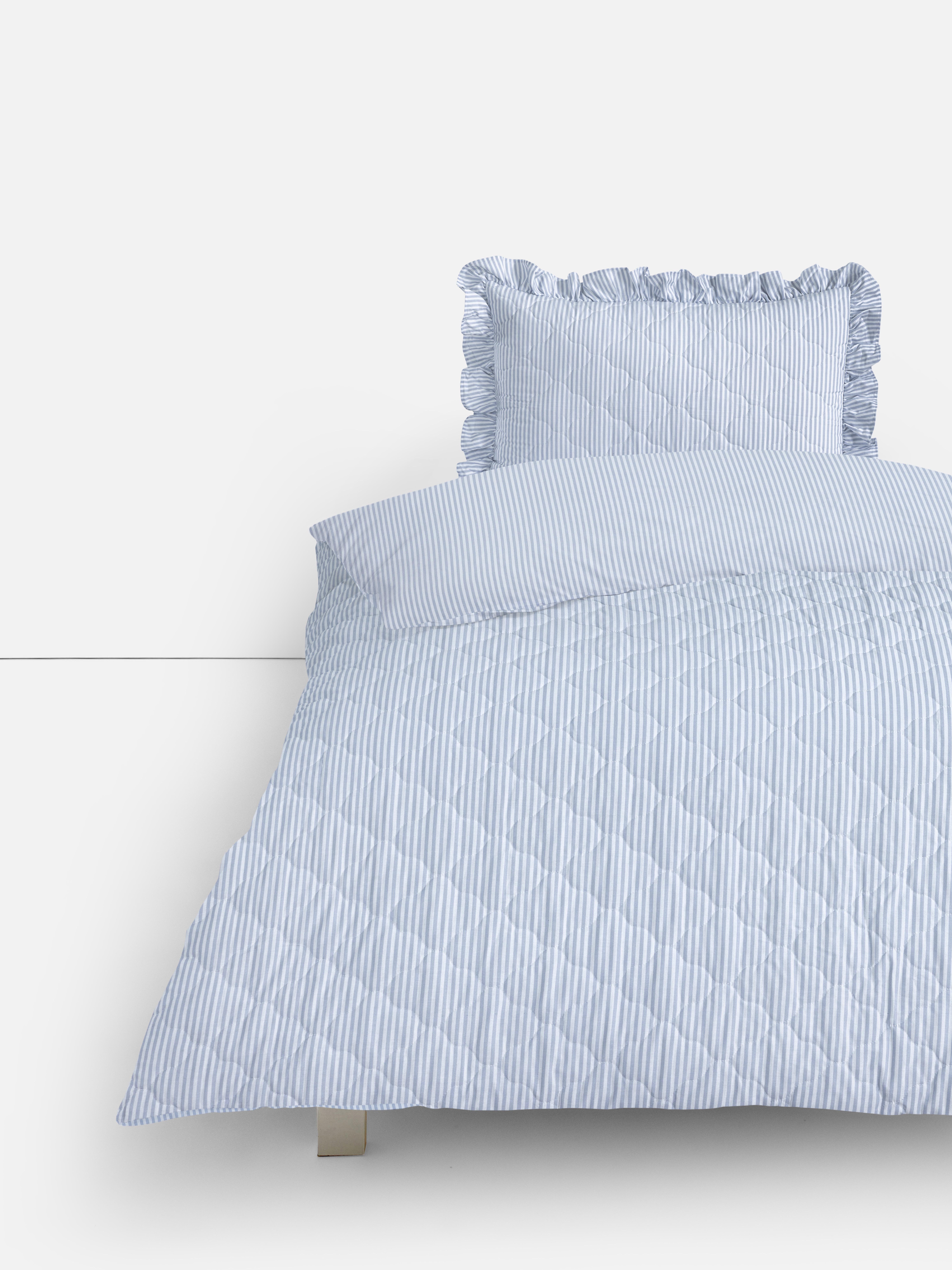 Quilted Stripe Single Duvet Cover Set