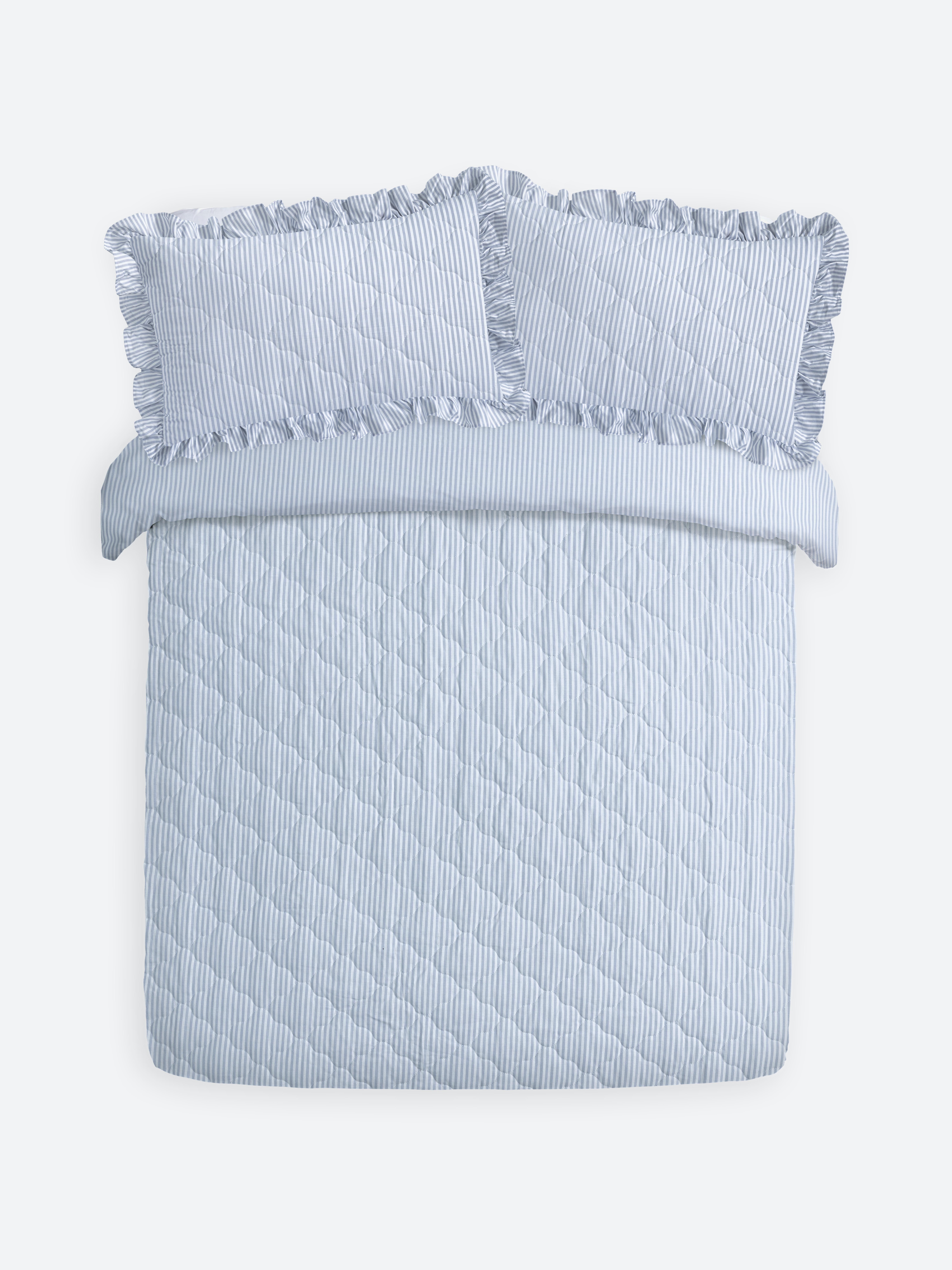 Quilted Stripe King Duvet Cover Set