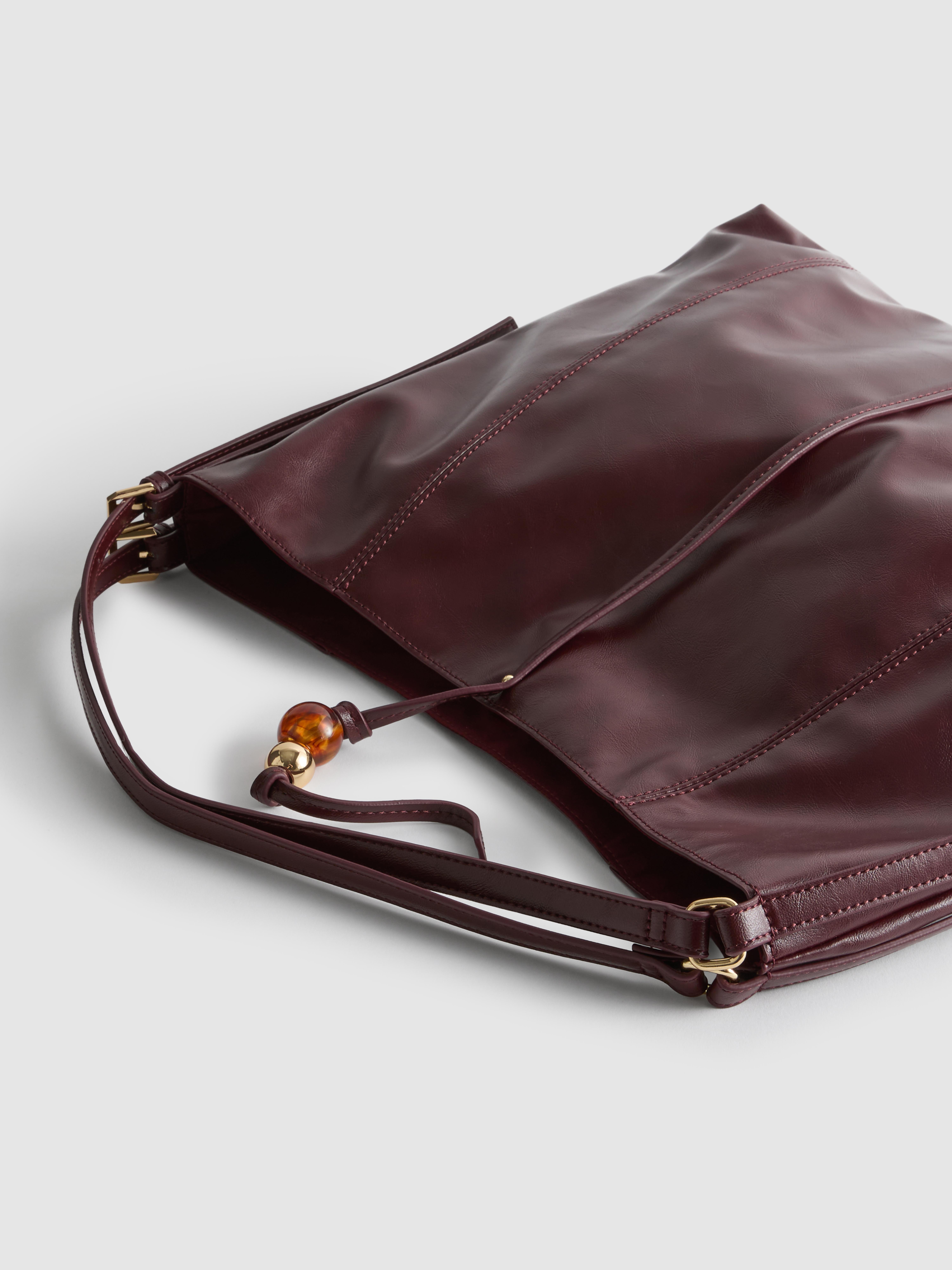 Faux Leather Oil Slick Shopper Bag