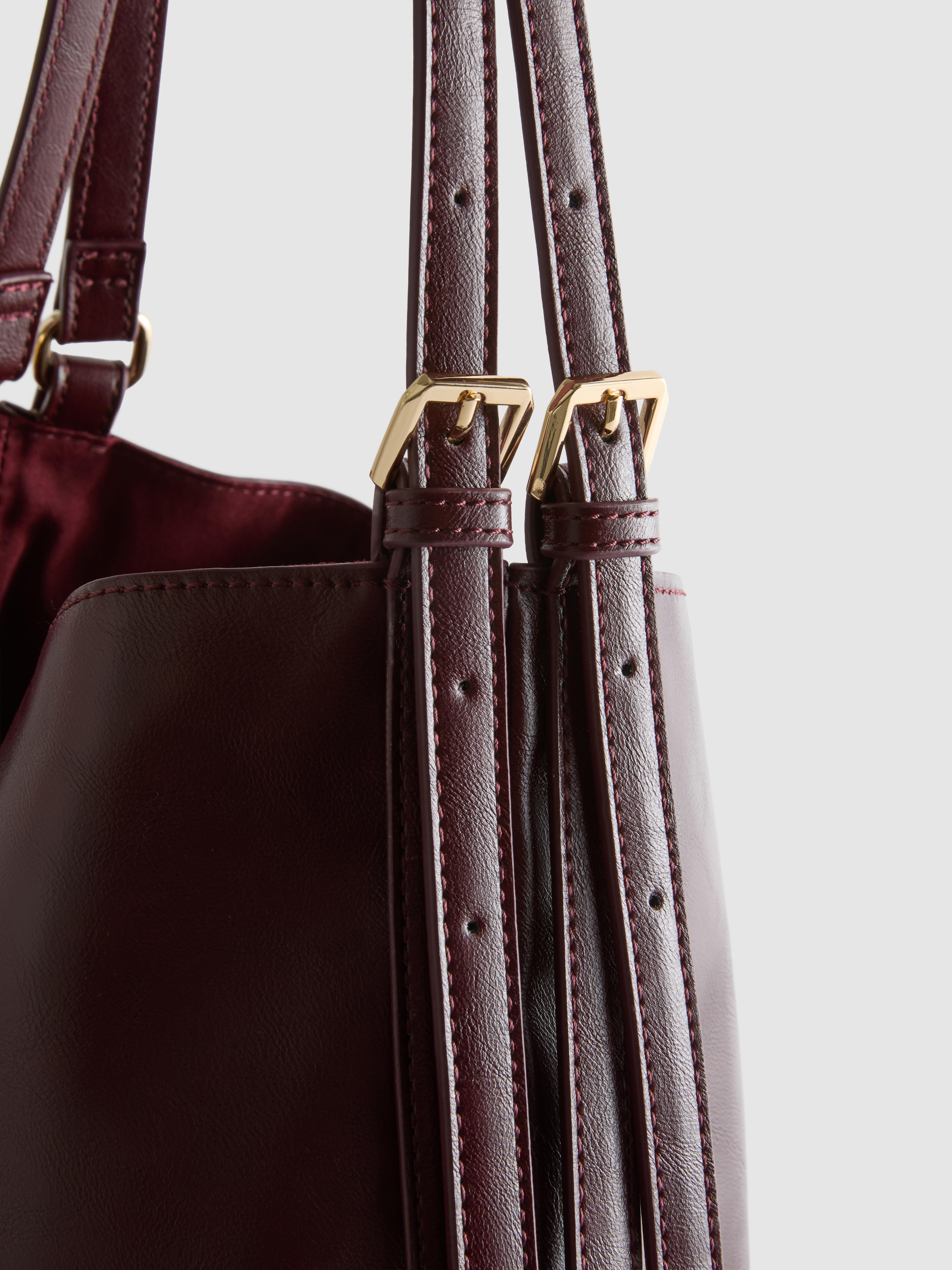 Faux Leather Oil Slick Shopper Bag