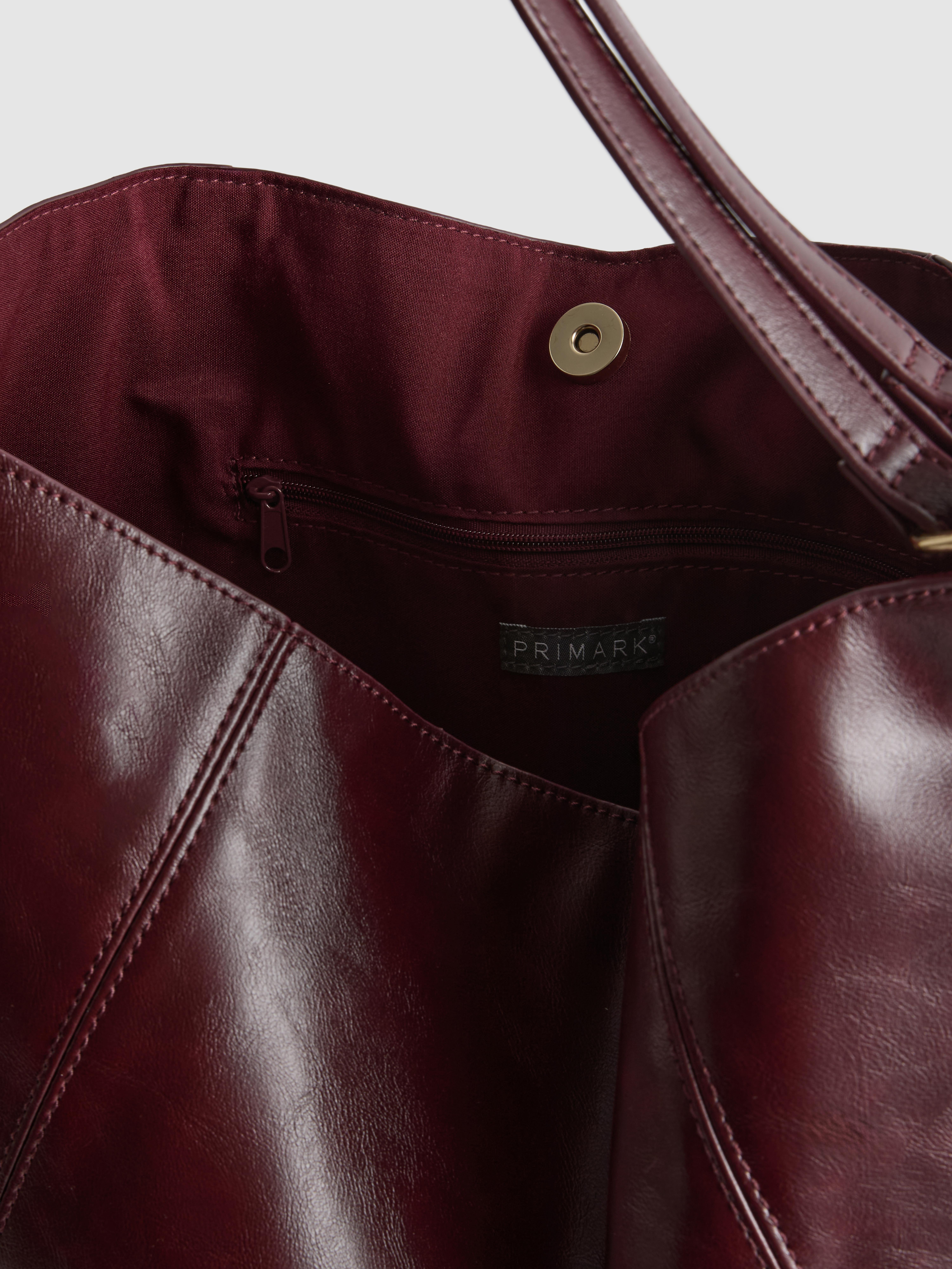 Faux Leather Oil Slick Shopper Bag