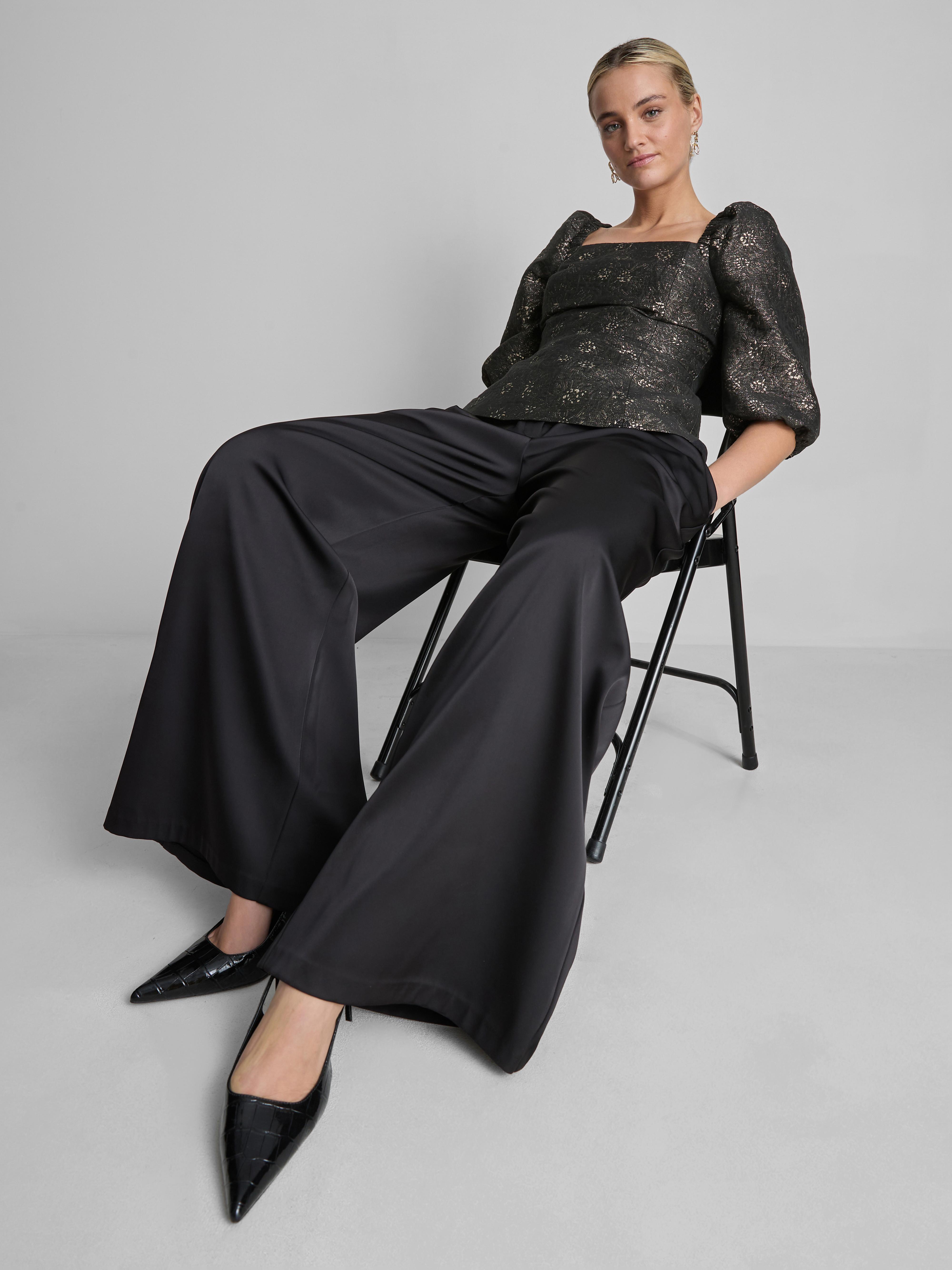 The Edit Jacquard Puff Sleeve Top