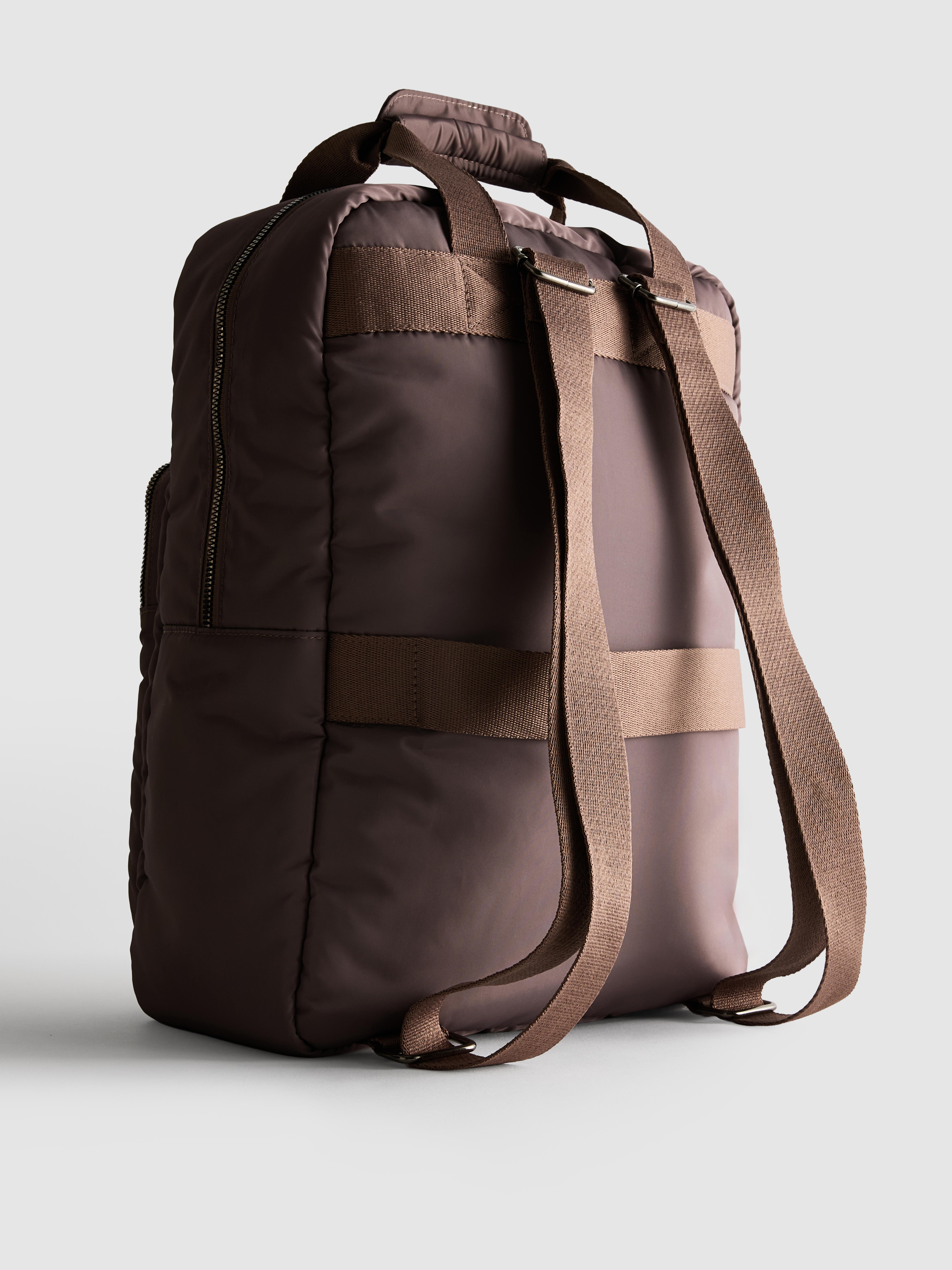 Chocolate Quilted Active Backpack | Primark display picture 1