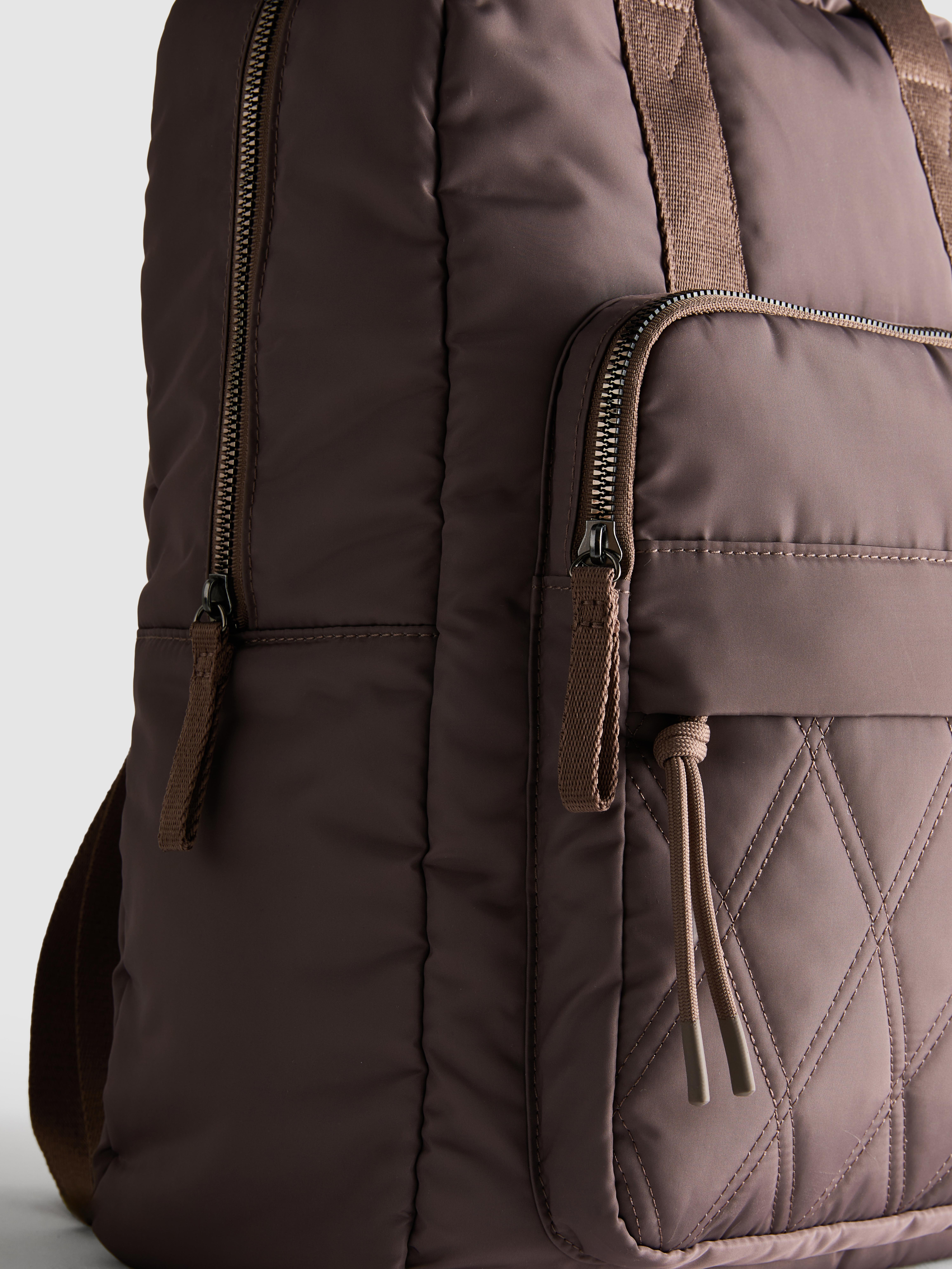 Chocolate Quilted Active Backpack | Primark display picture 2