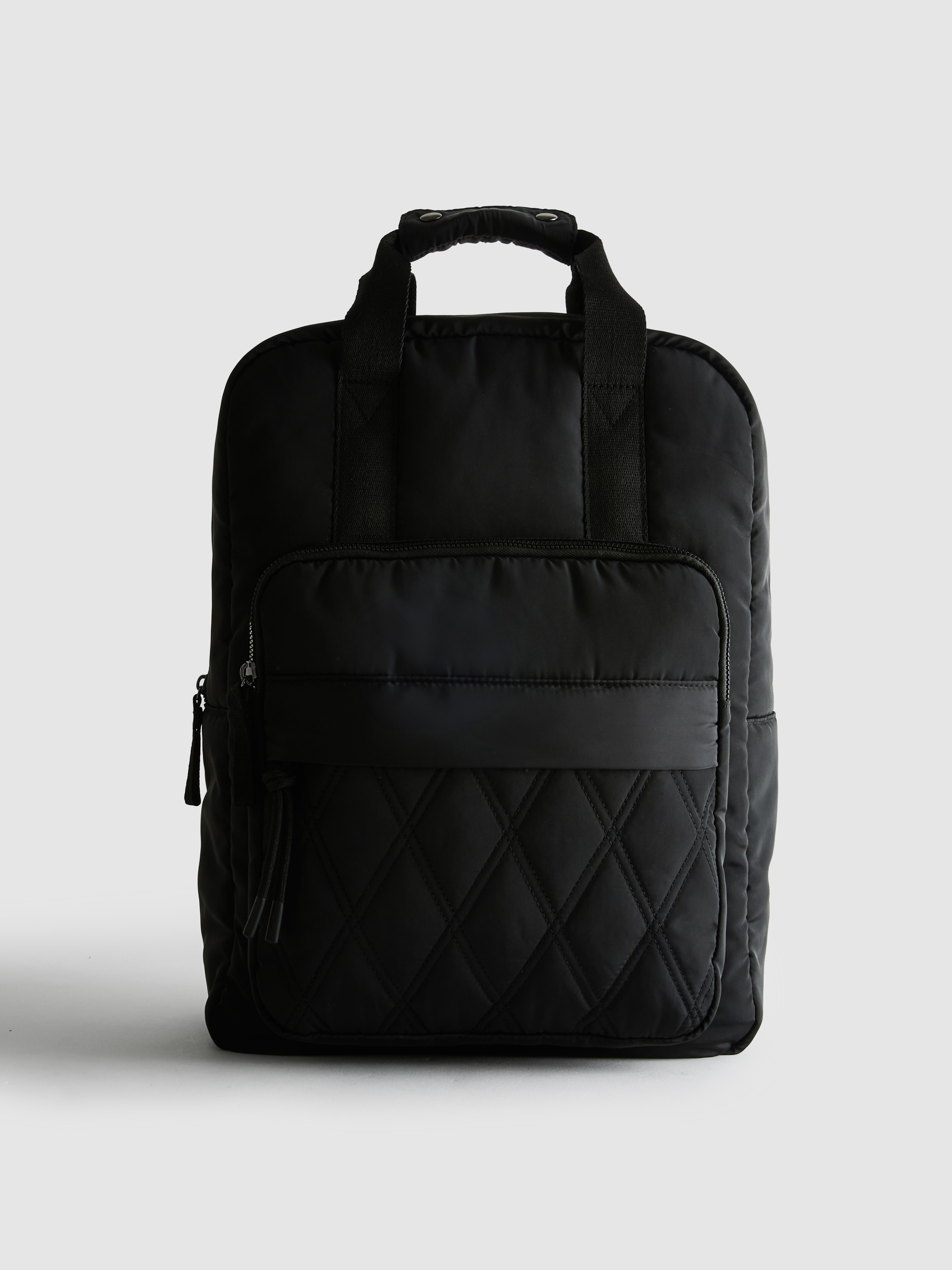 Women's Black Quilted Active Backpac