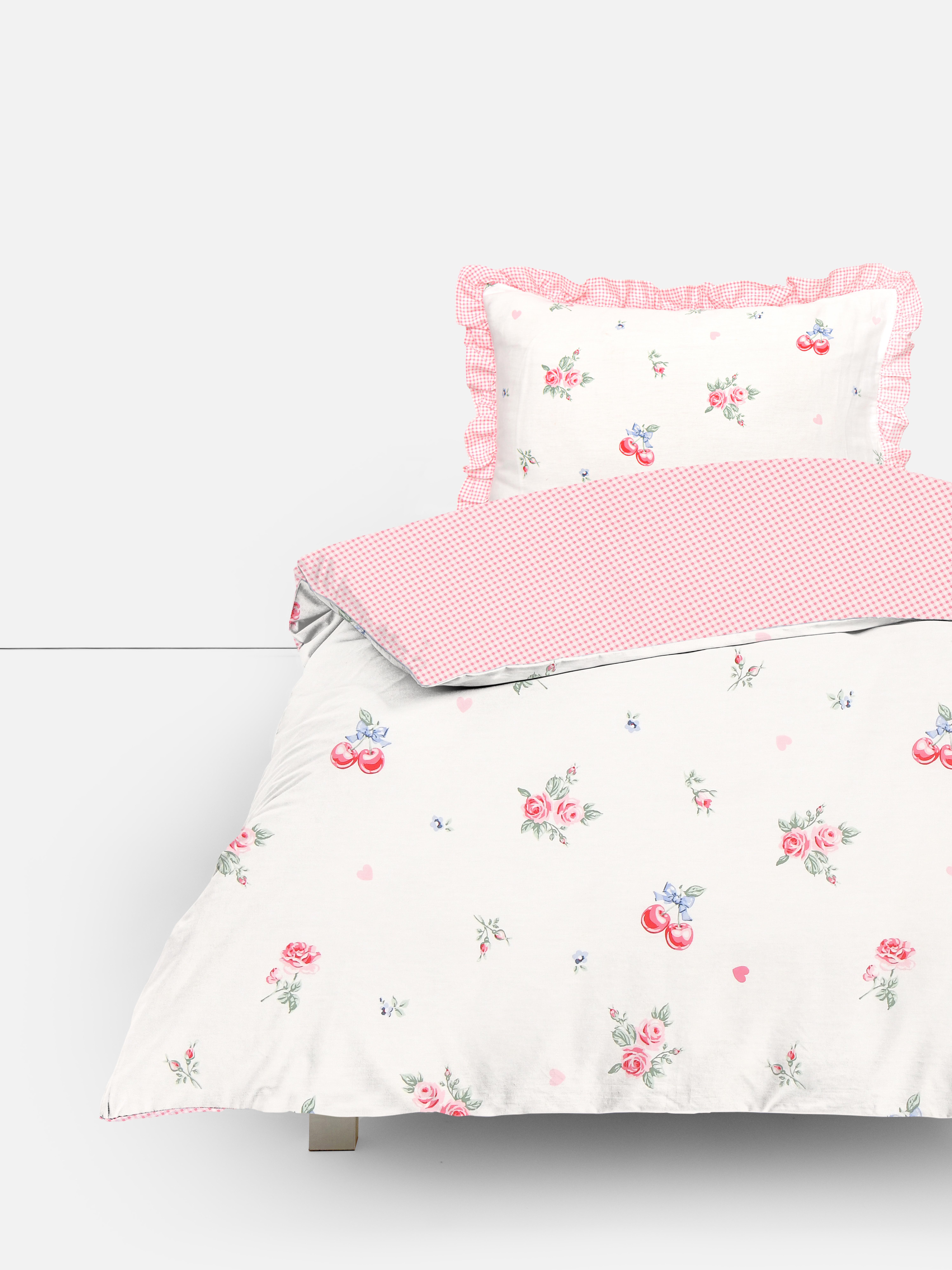 Cherry Heart Single Duvet Cover Set