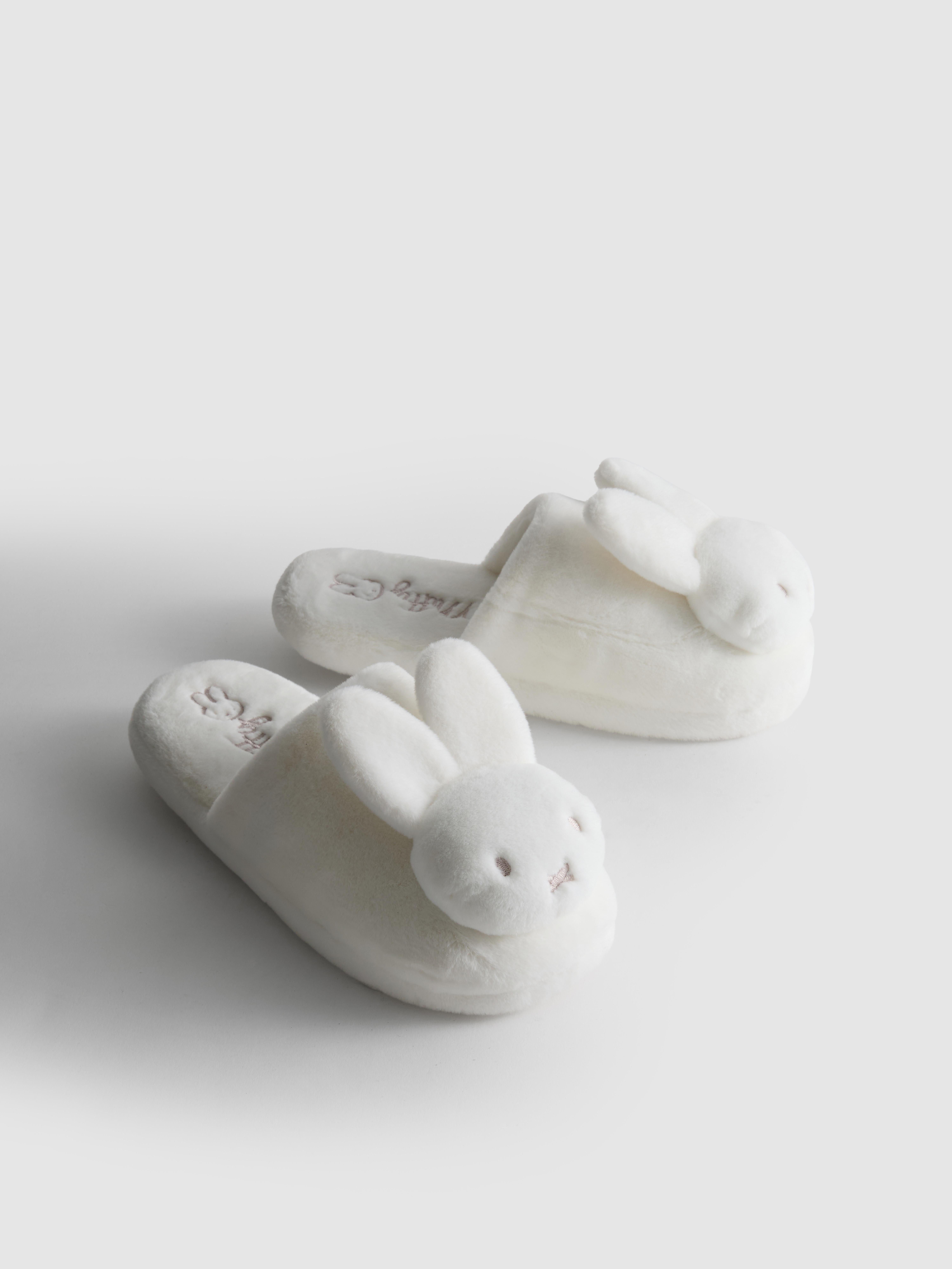 Women's White Miffy Mule Slippers