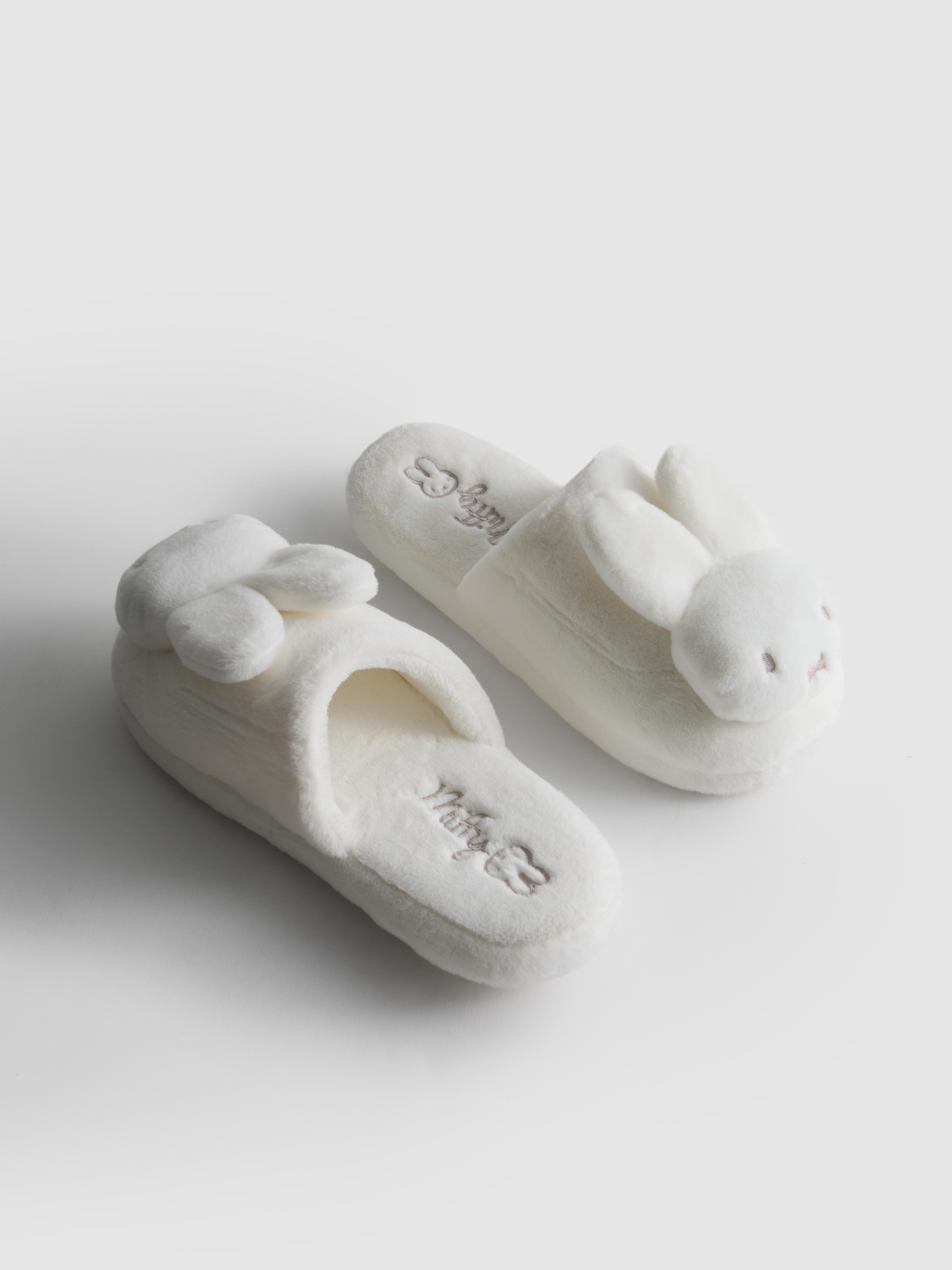 Women's White Miffy Mule Slippers