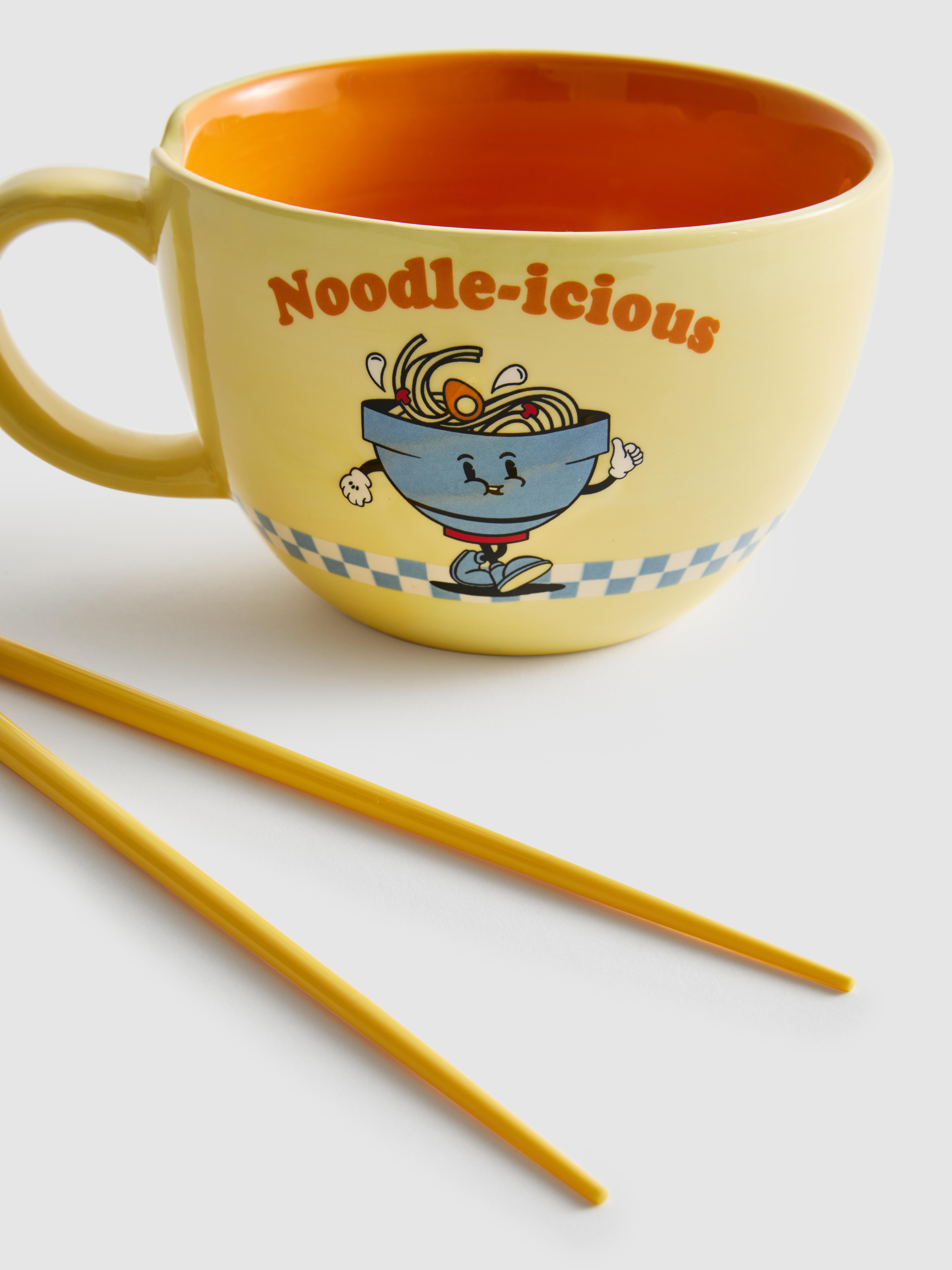 „Noodle-icious“ Set mit Nudelschüssel und Essstäbchen