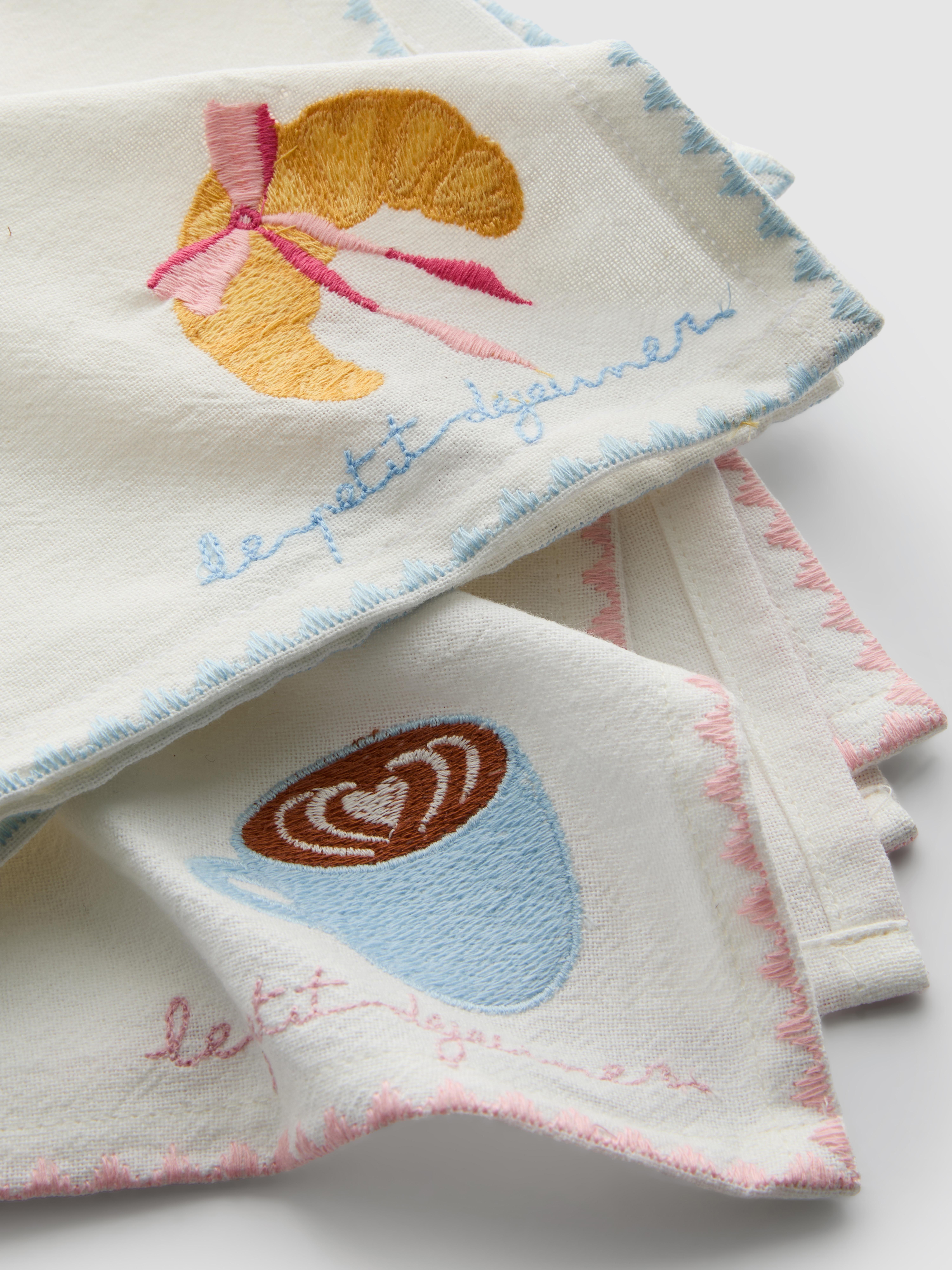 2pk Breakfast Embroidered Napkins