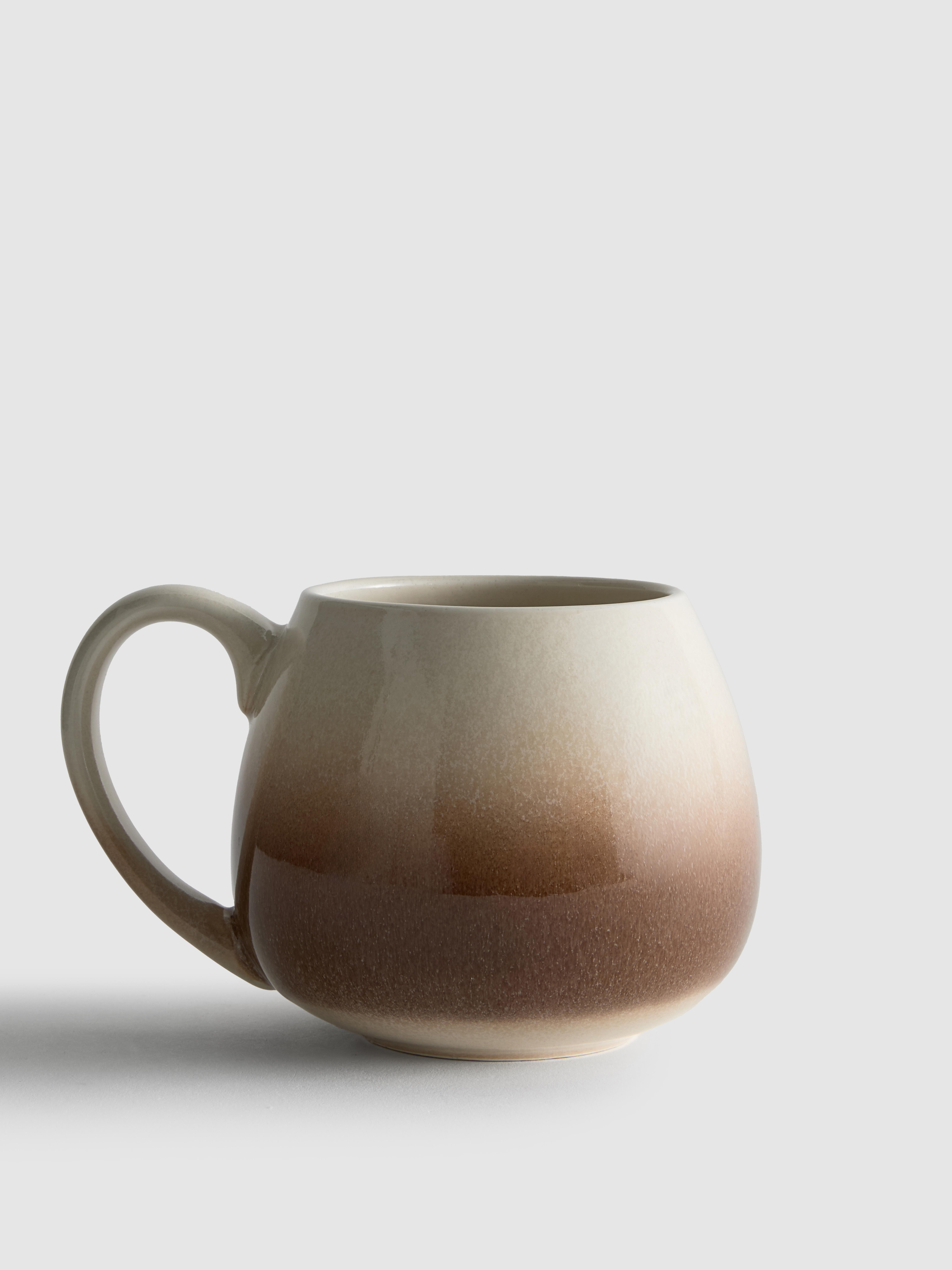 Cană rotunjită glazurată Natural