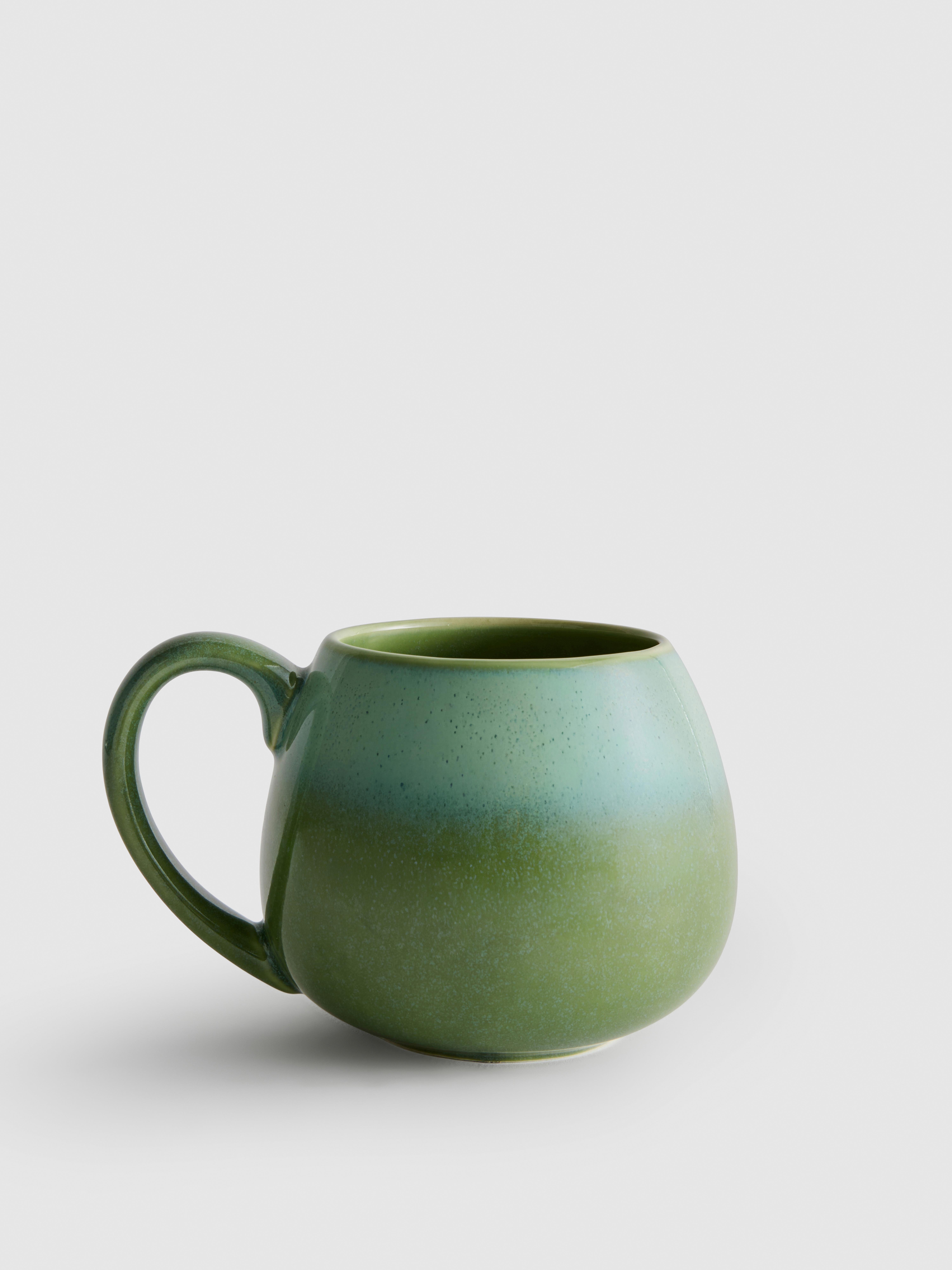 Cană rotunjită glazurată Verde