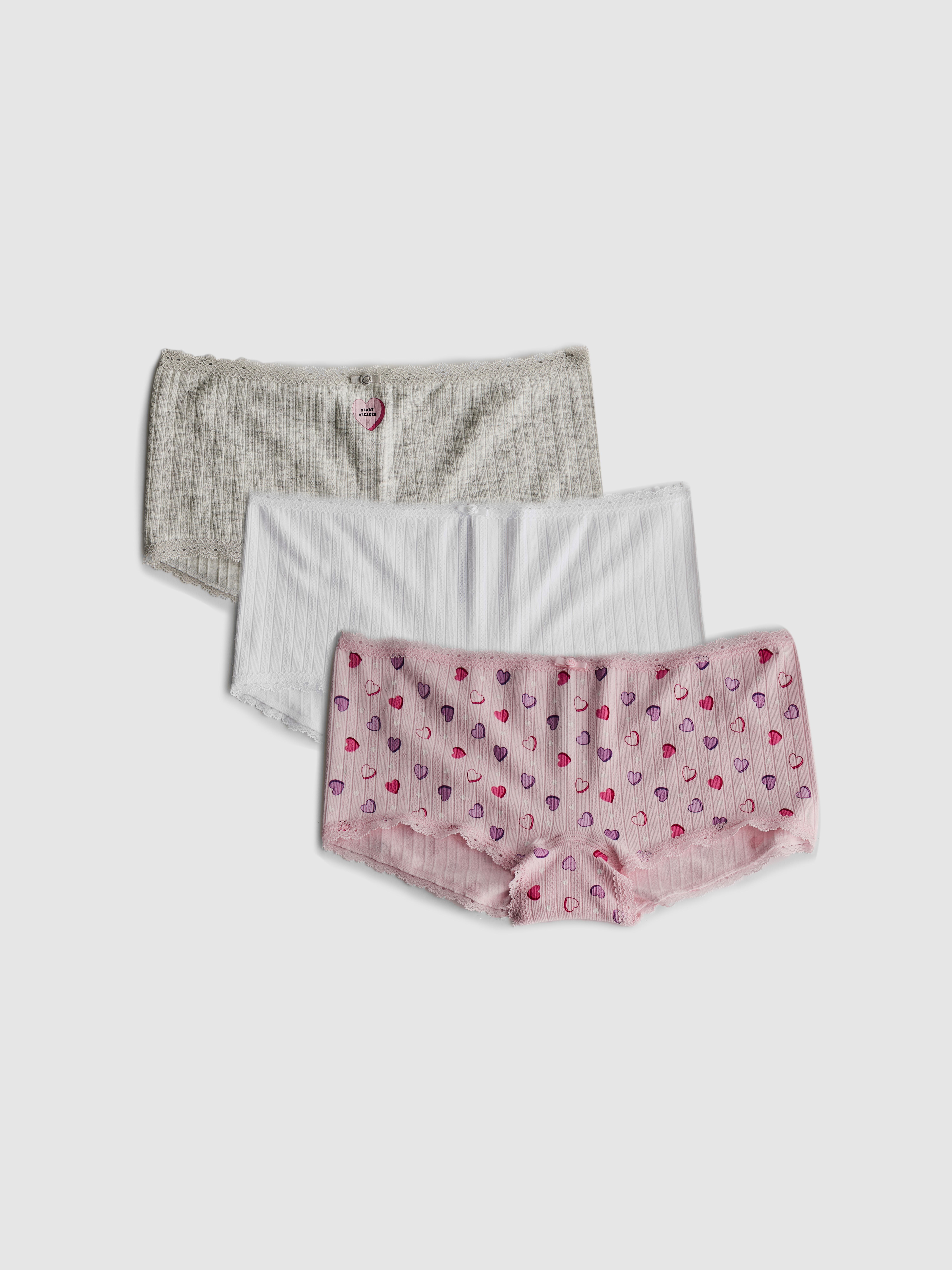 Lot de 3 mini boxers sans coutures Saint-Valentin