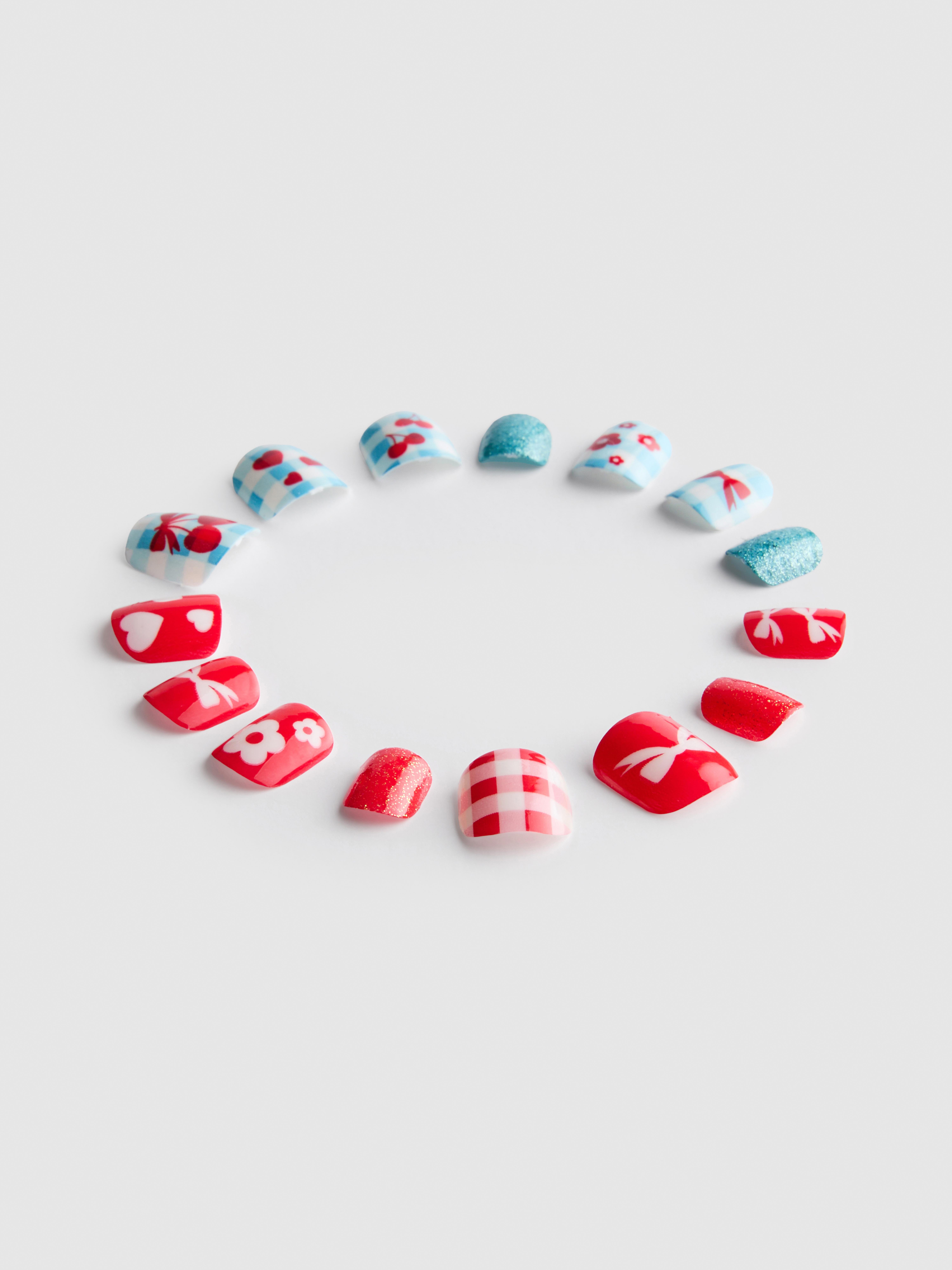 Pack de 24 uñas postizas con cerezas de PS…Mini