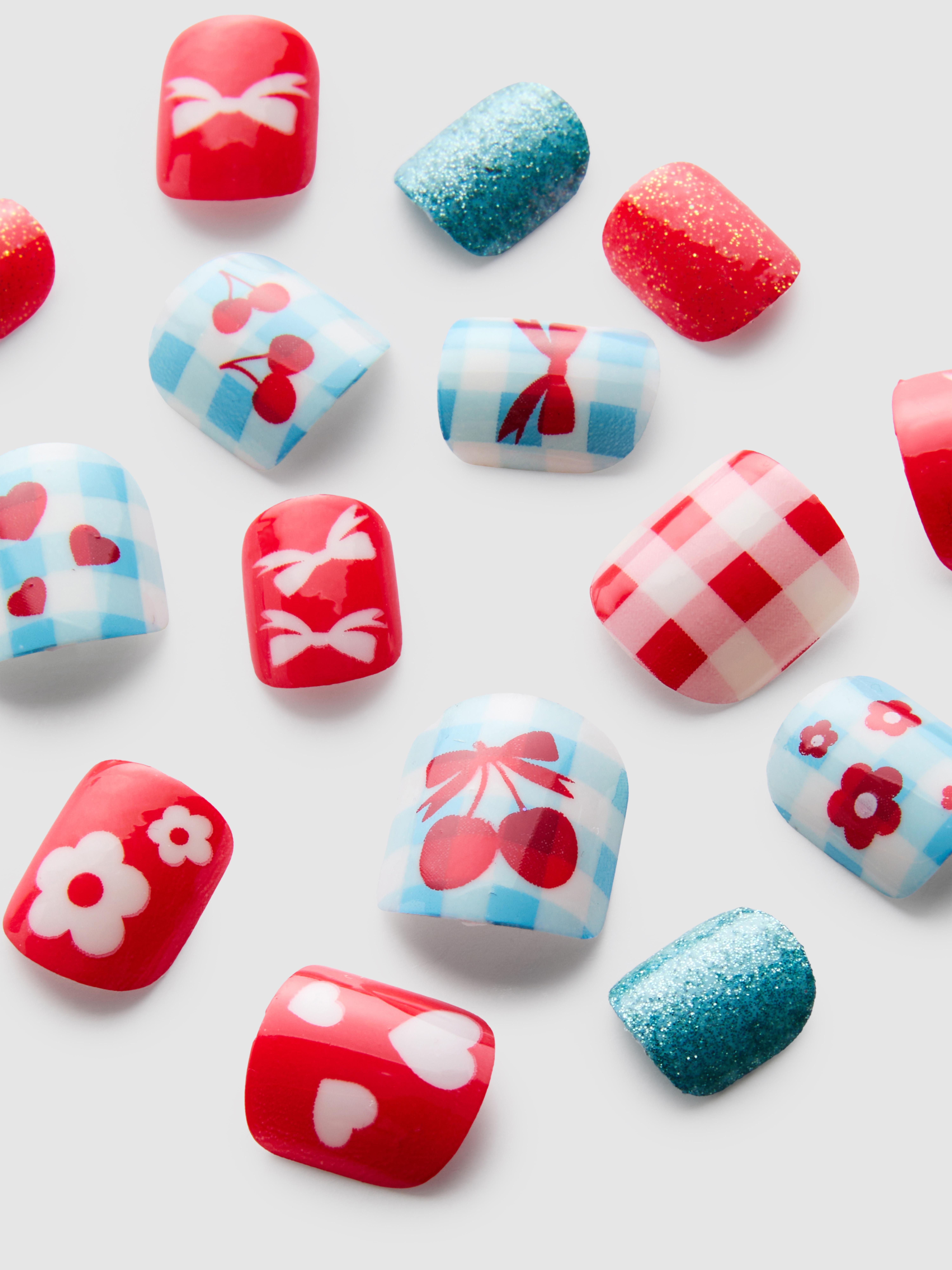 Pack de 24 uñas postizas con cerezas de PS…Mini