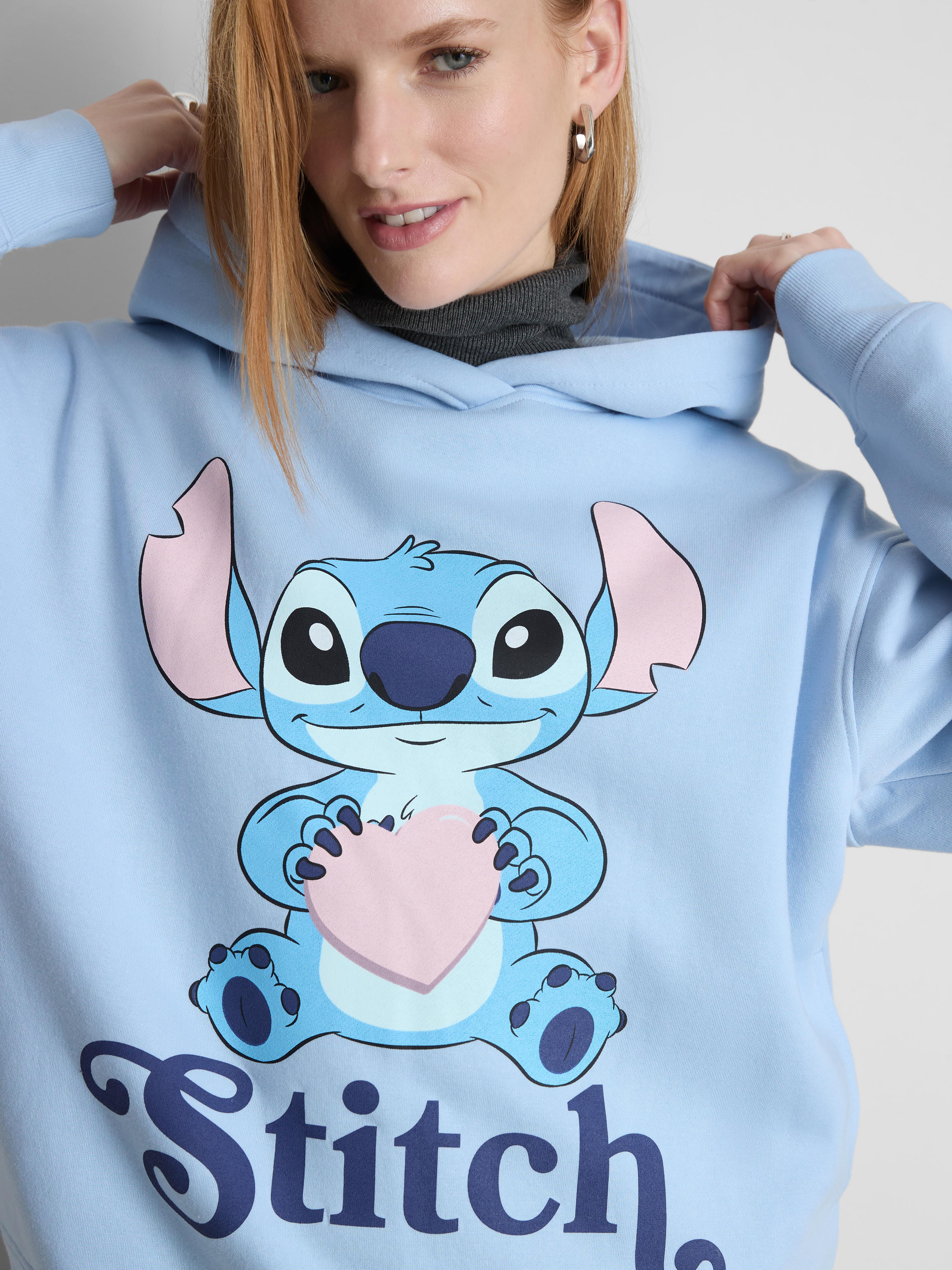 Women's Blue Disney’s Stitch Cotton Blend Graphic Hoodie