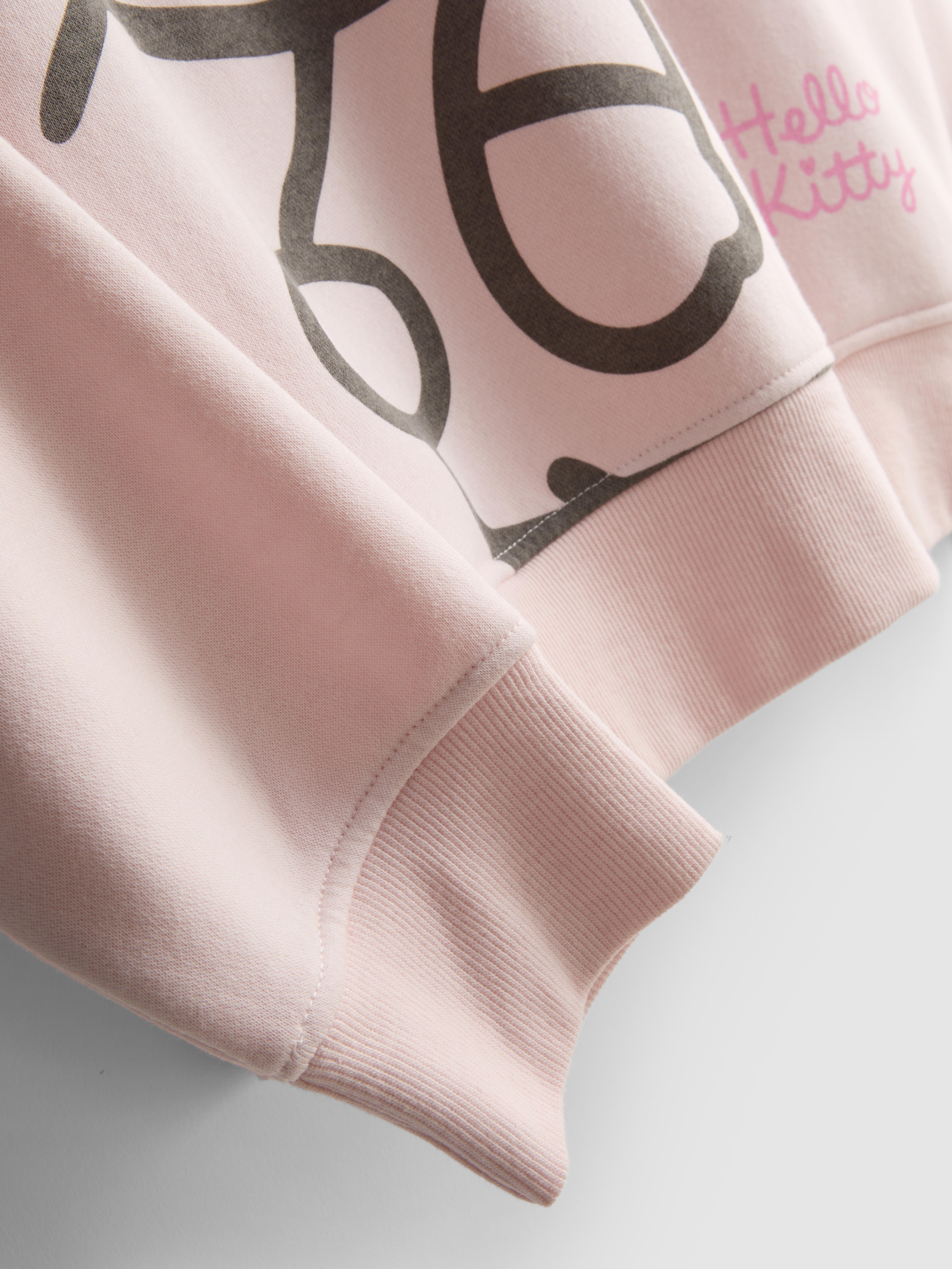 Women's Pink Hello Kitty Cotton-Blend Graphic Hoodie