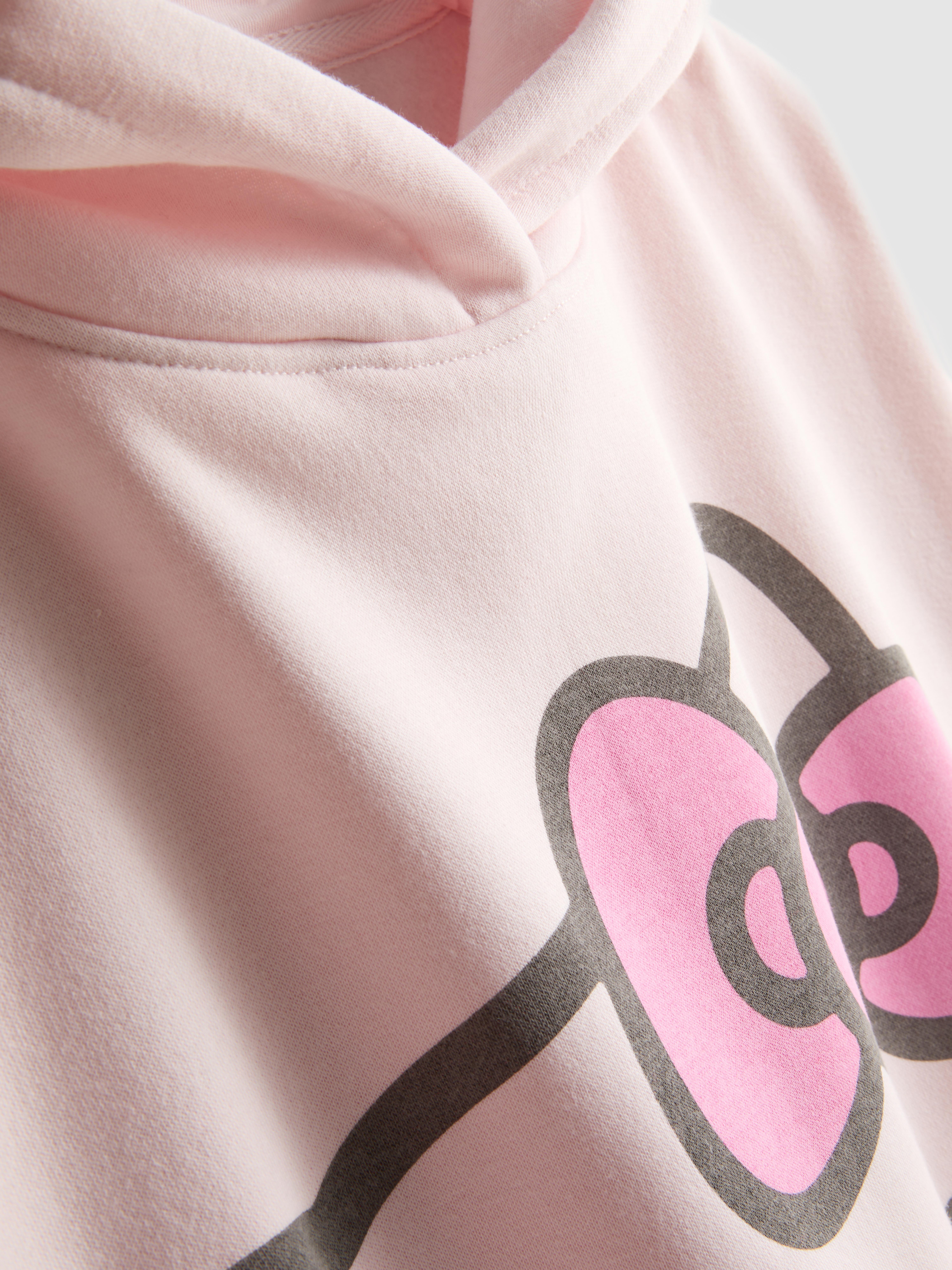 Women's Pink Hello Kitty Cotton-Blend Graphic Hoodie