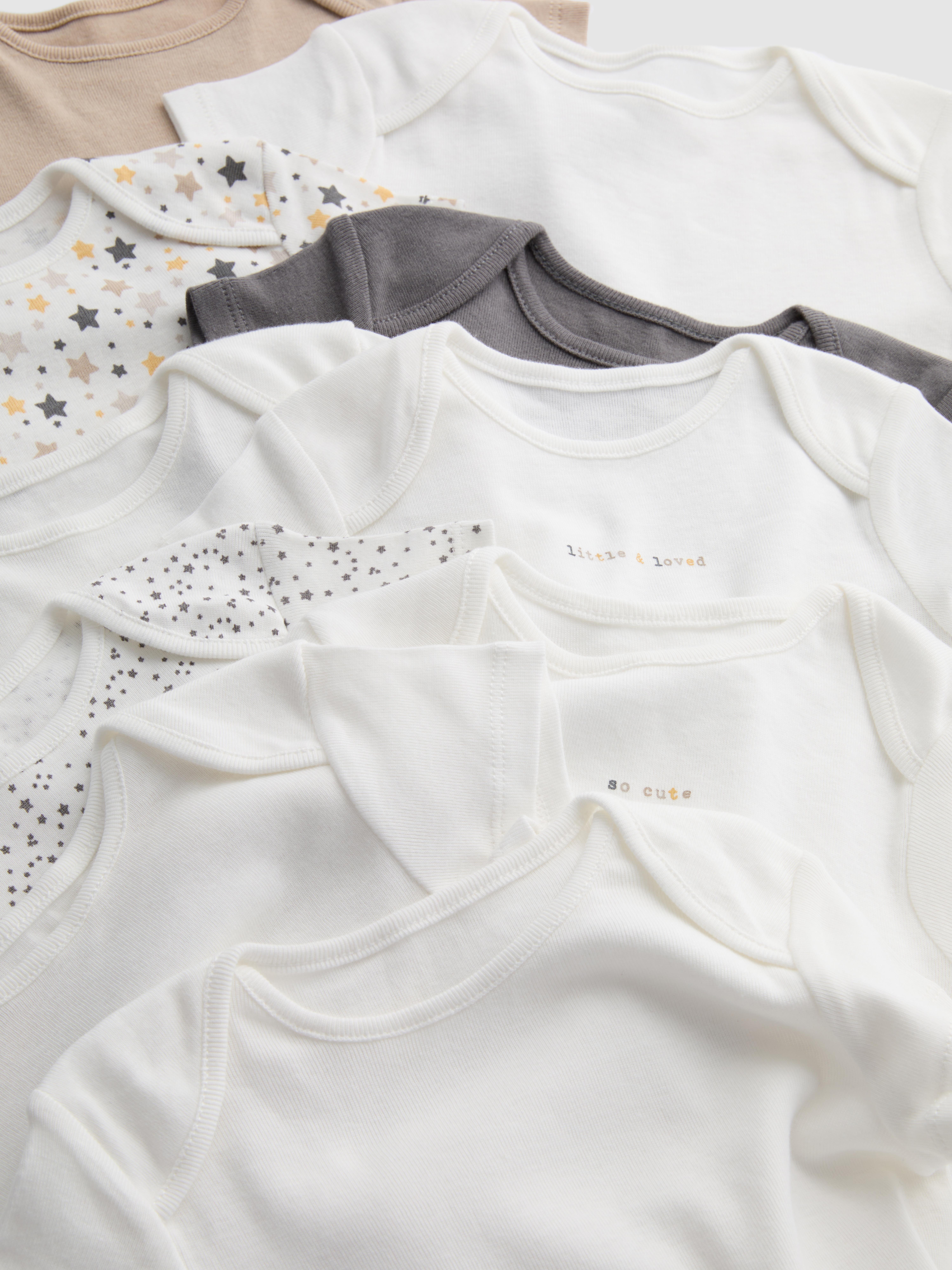 0-24mths | 10pk Ribbed Short-Sleeve Onesies