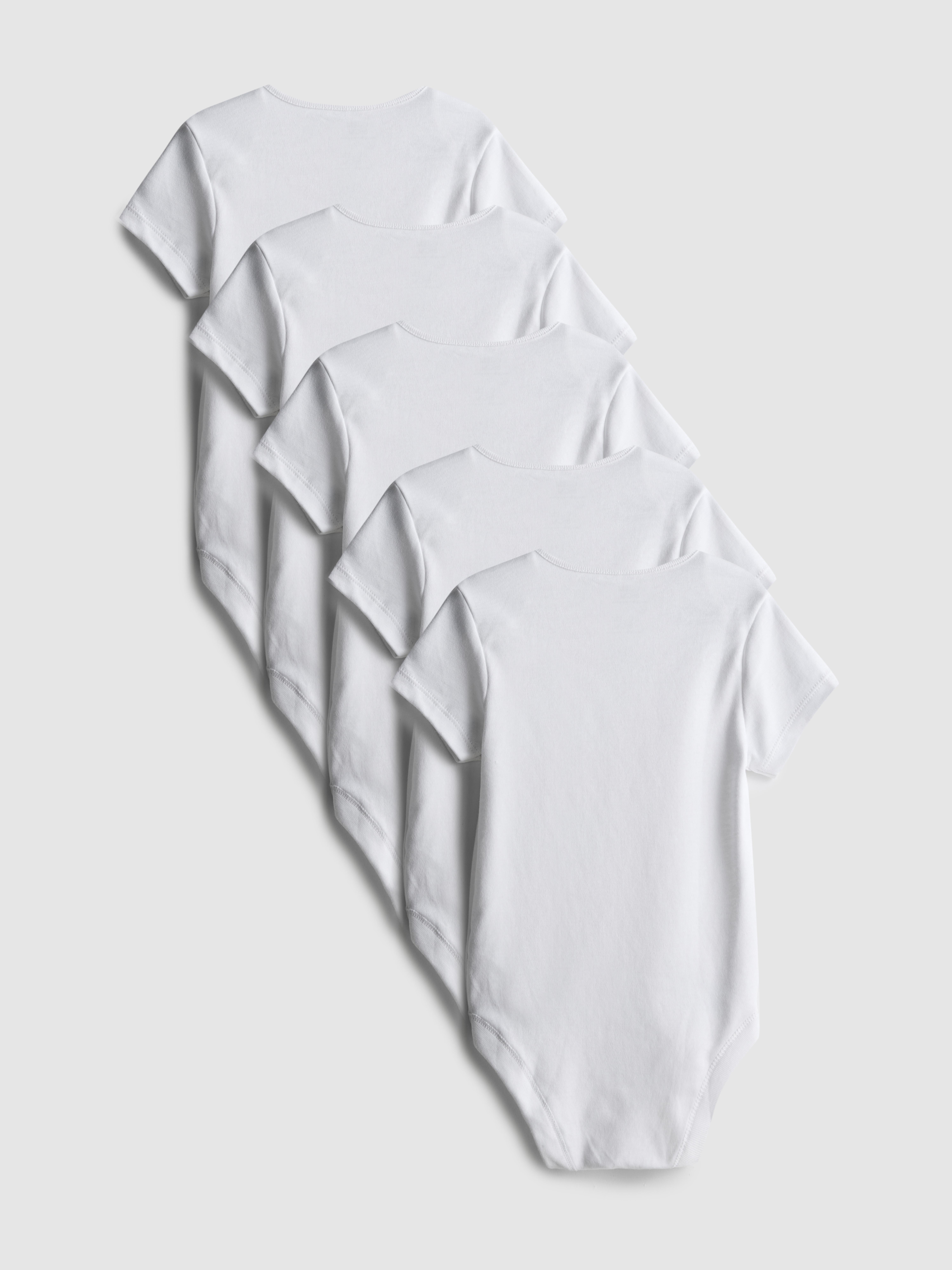 Baby Boys;Girls;Unisex White 0-36mths | 5pk Short-Sleeve Onesies