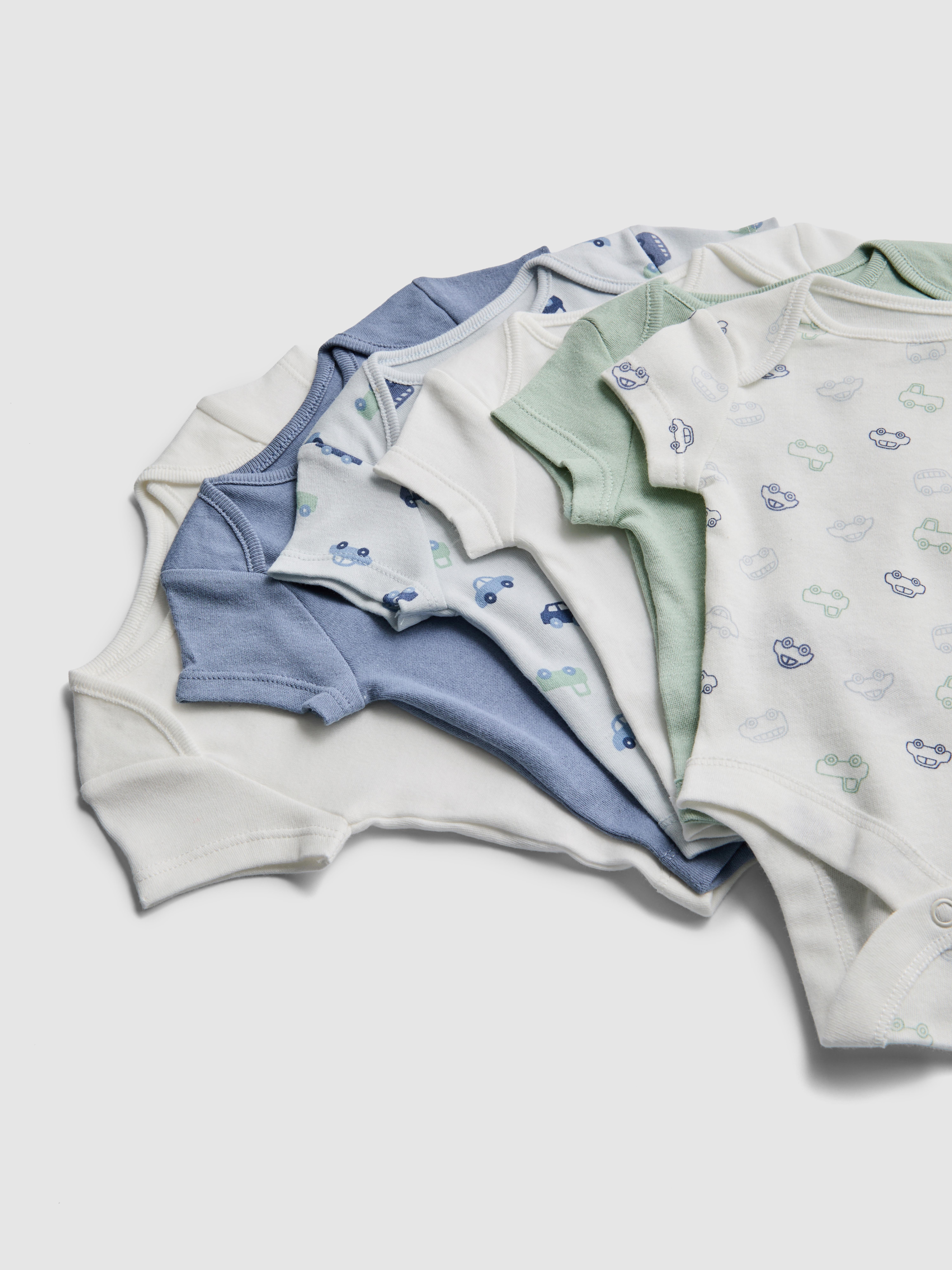 0-36mths | 7pk Car Graphic Short Sleeve Bodysuits