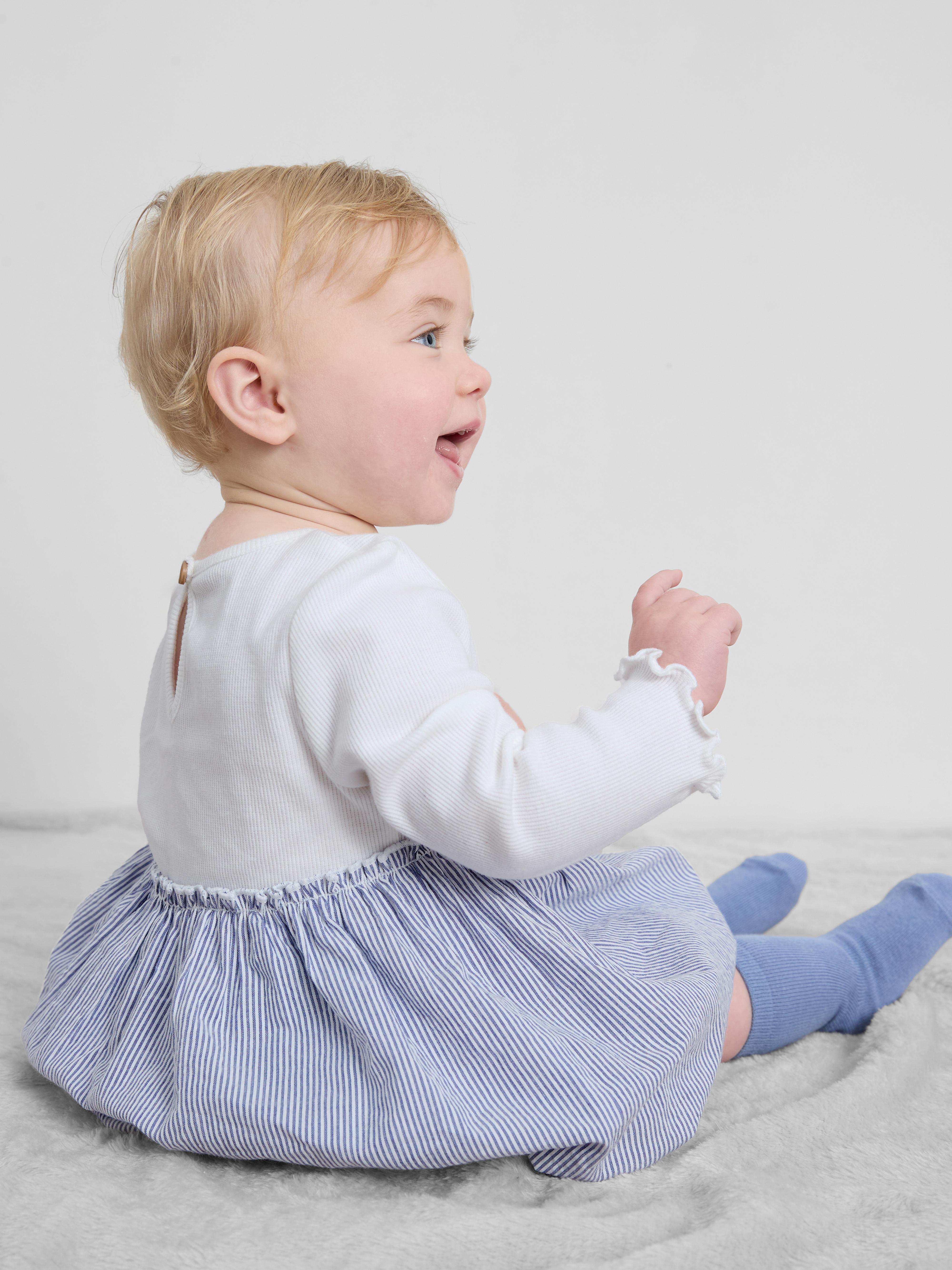 Baby Girls Light Blue 0-36mths | Cherry Embroidered Dress