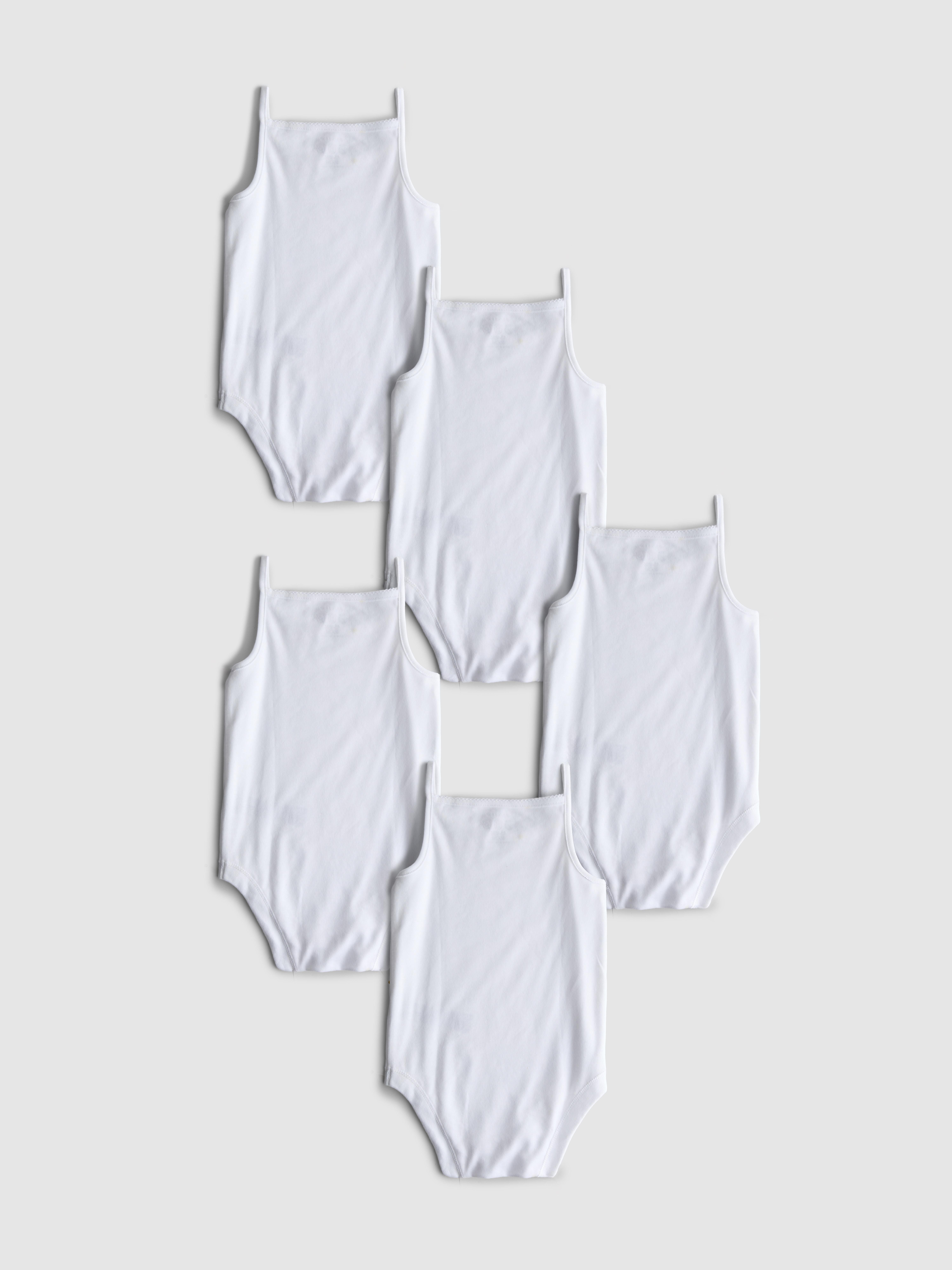 0-36mths | 5pk Sleeveless Strappy Onesies