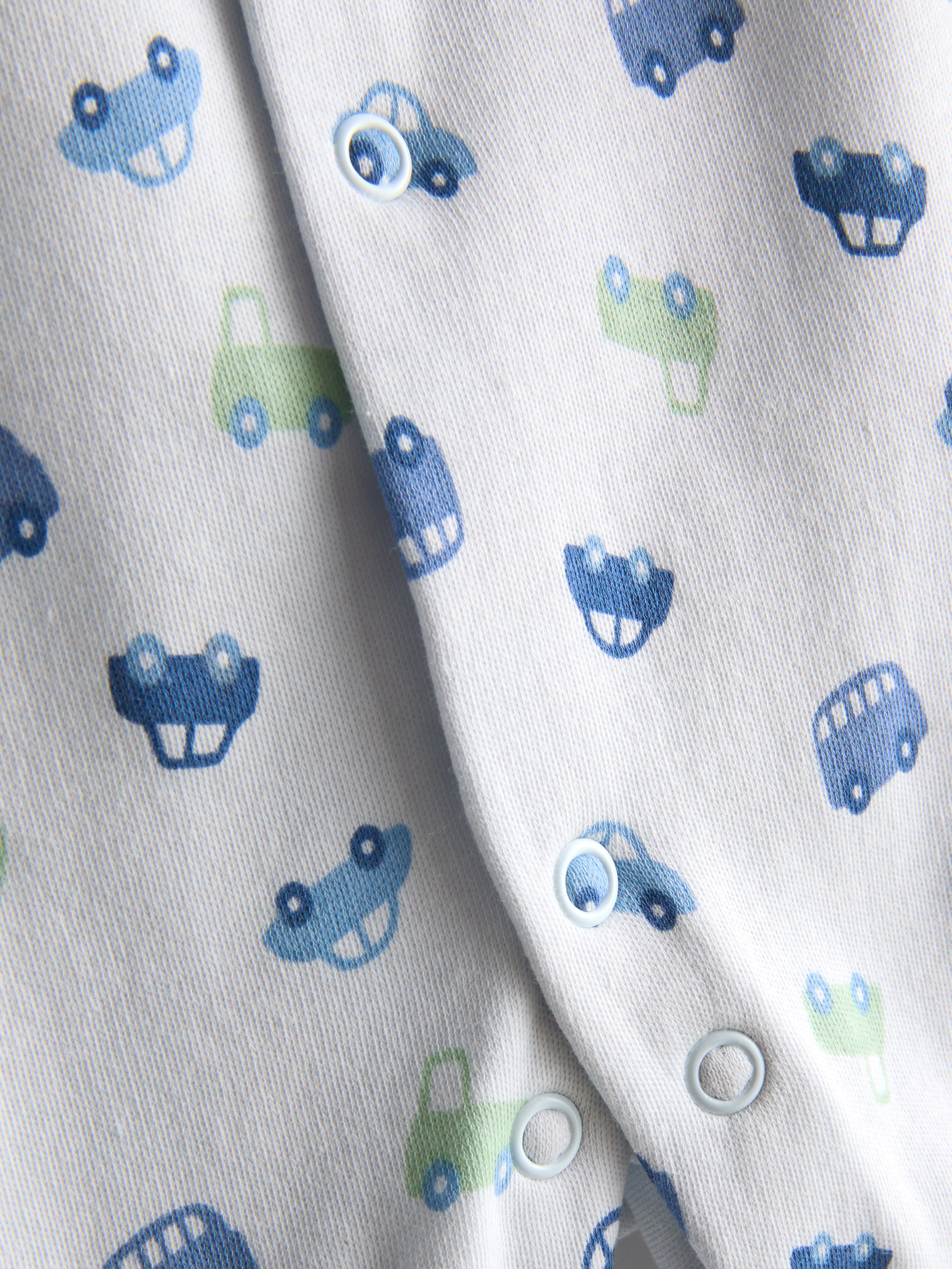 0-24mths | 3pk Car Graphic Snap-Closure Pajamas