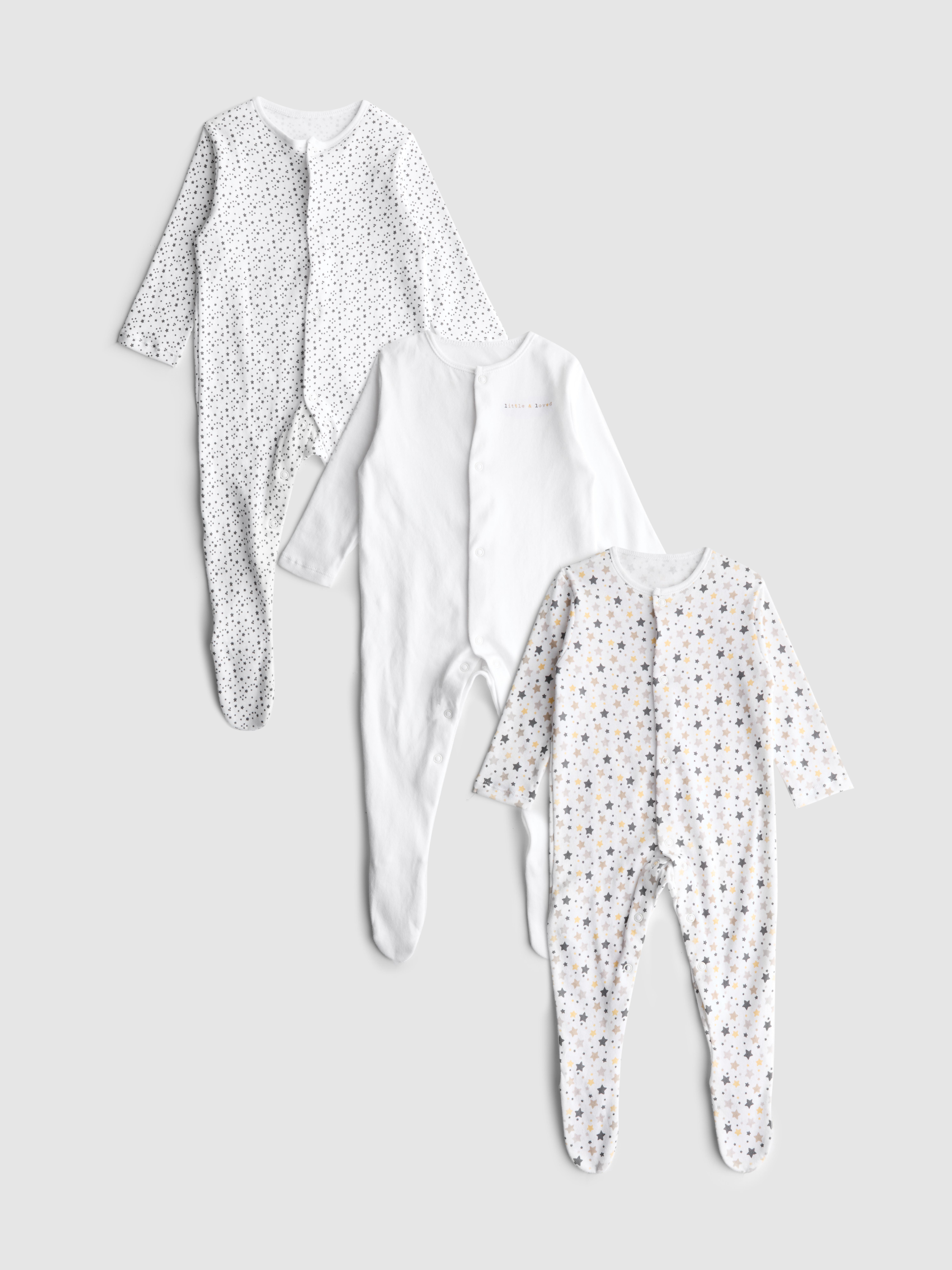 0-24mths | 3pk Popper Sleepsuits