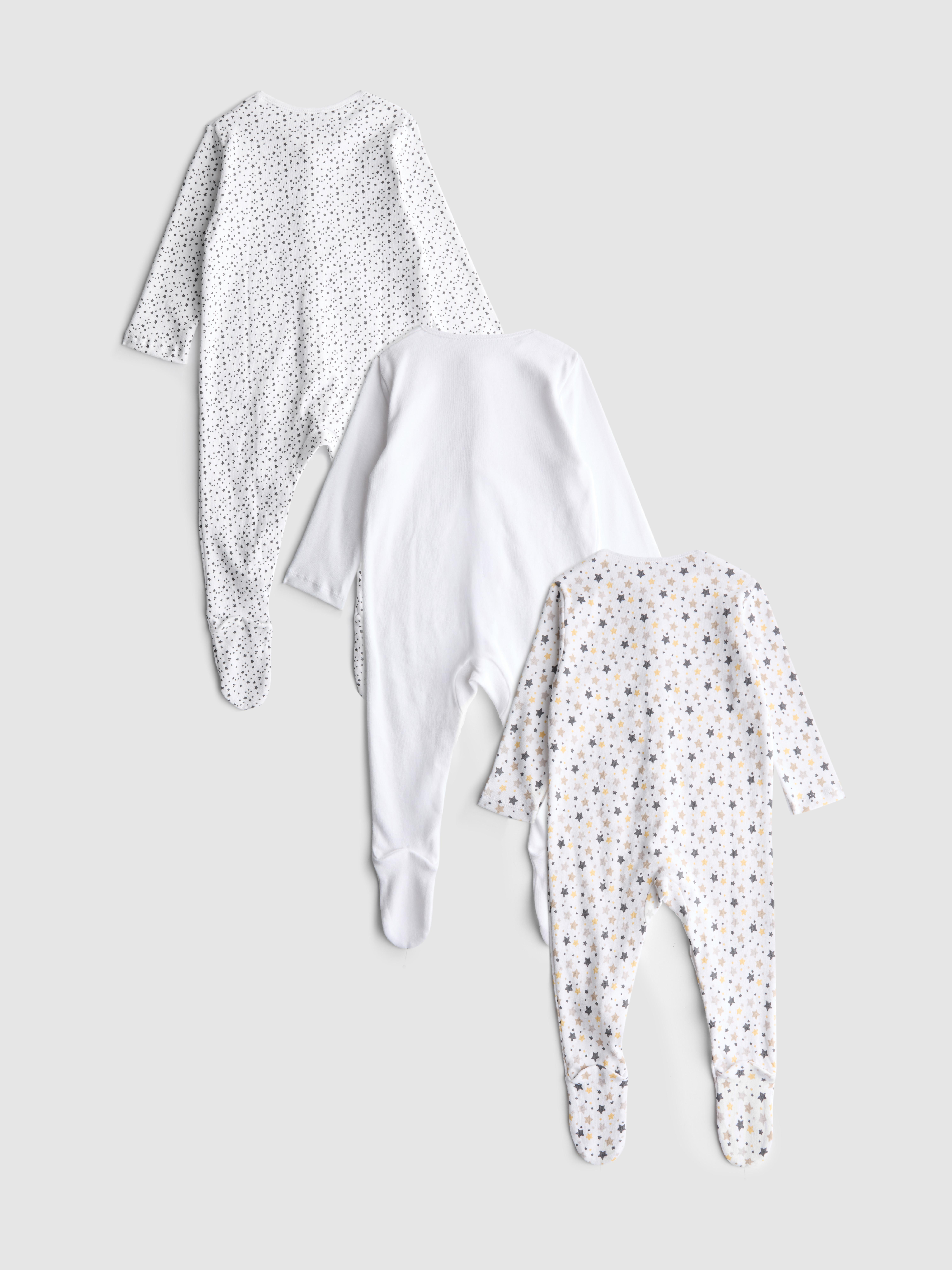0-24mths | 3pk Popper Sleepsuits