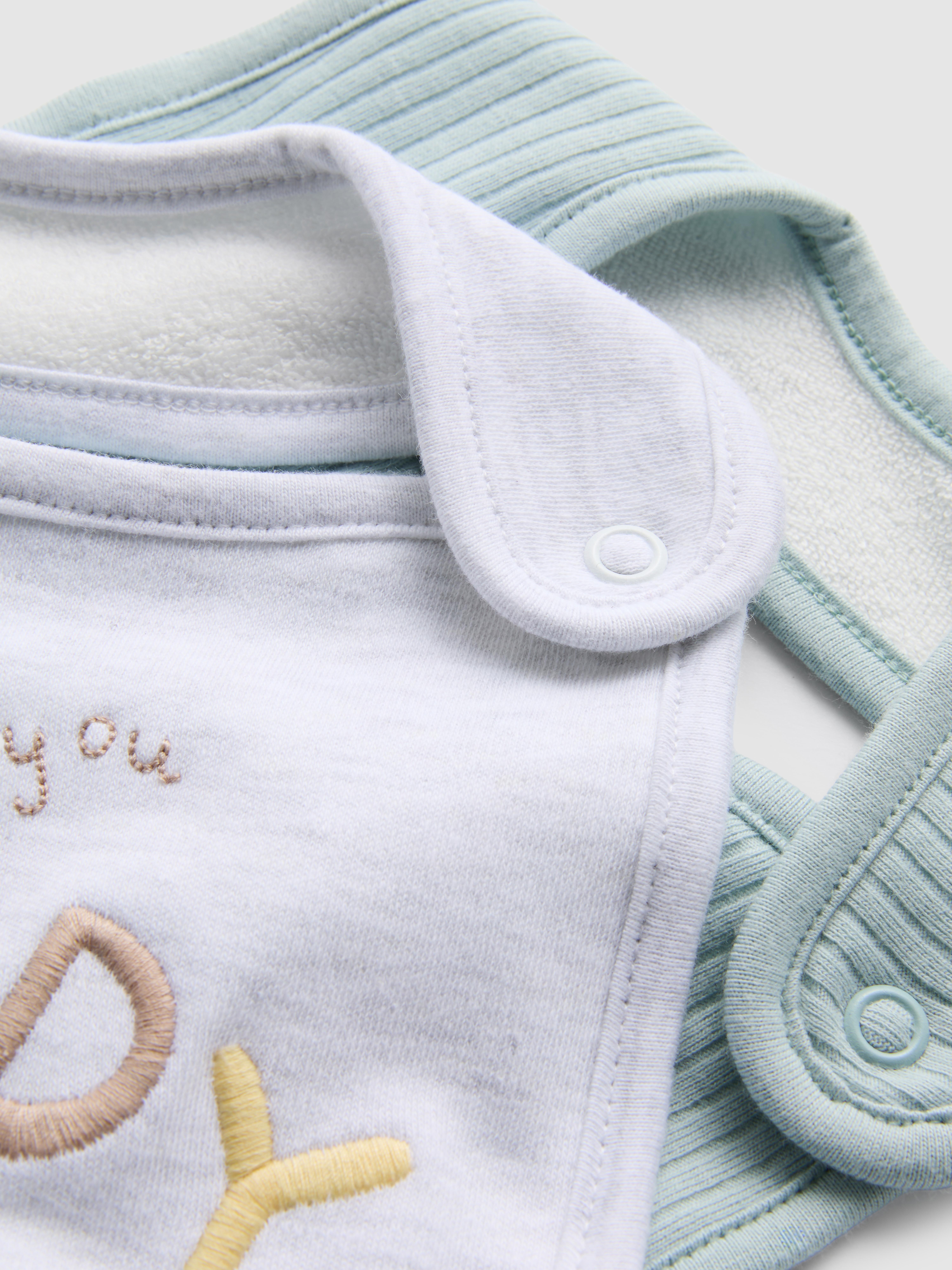 Gray Heather 2pk I Love Daddy Wrap Bibs