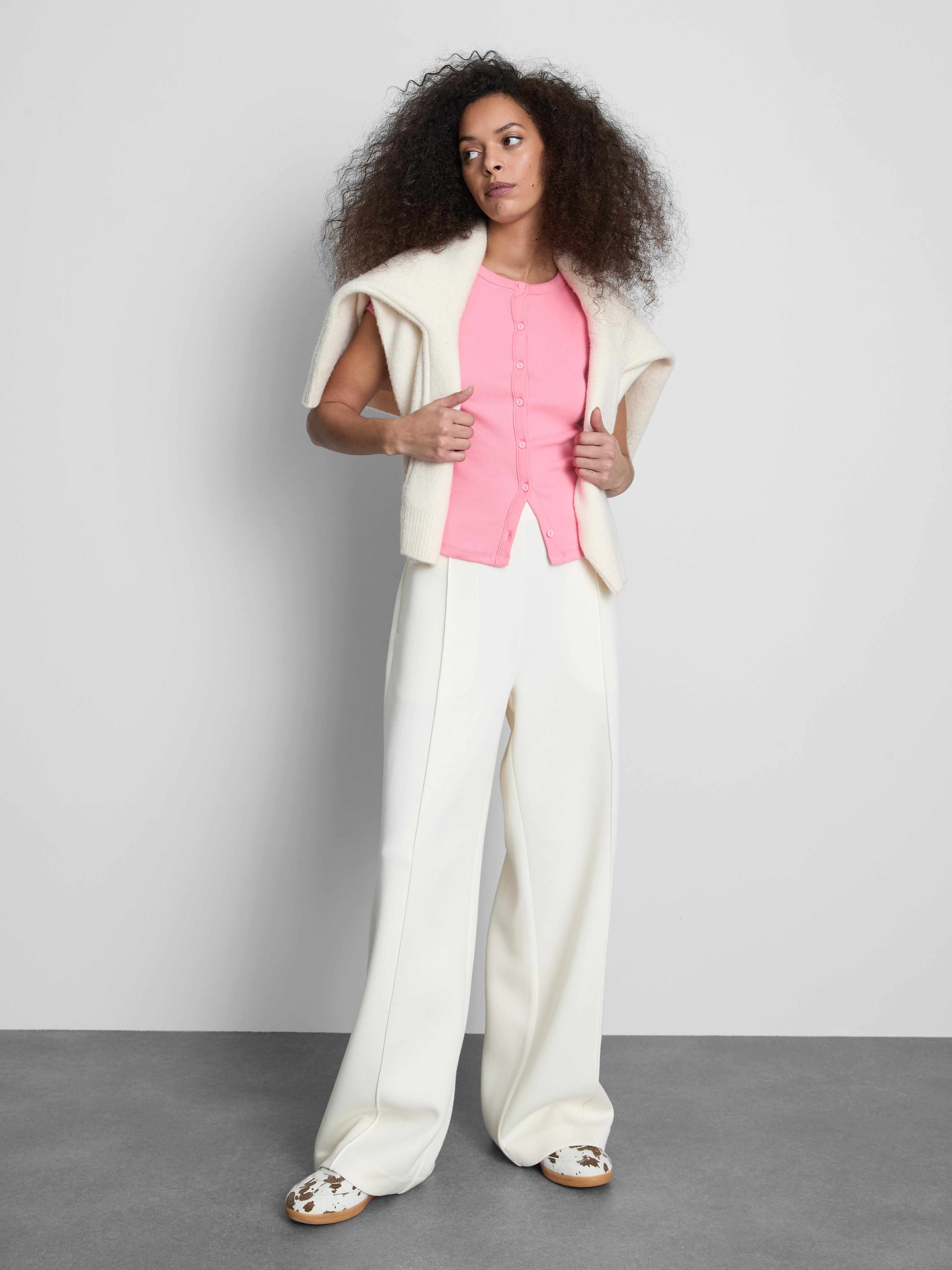 Cap Sleeve Button Down Tee