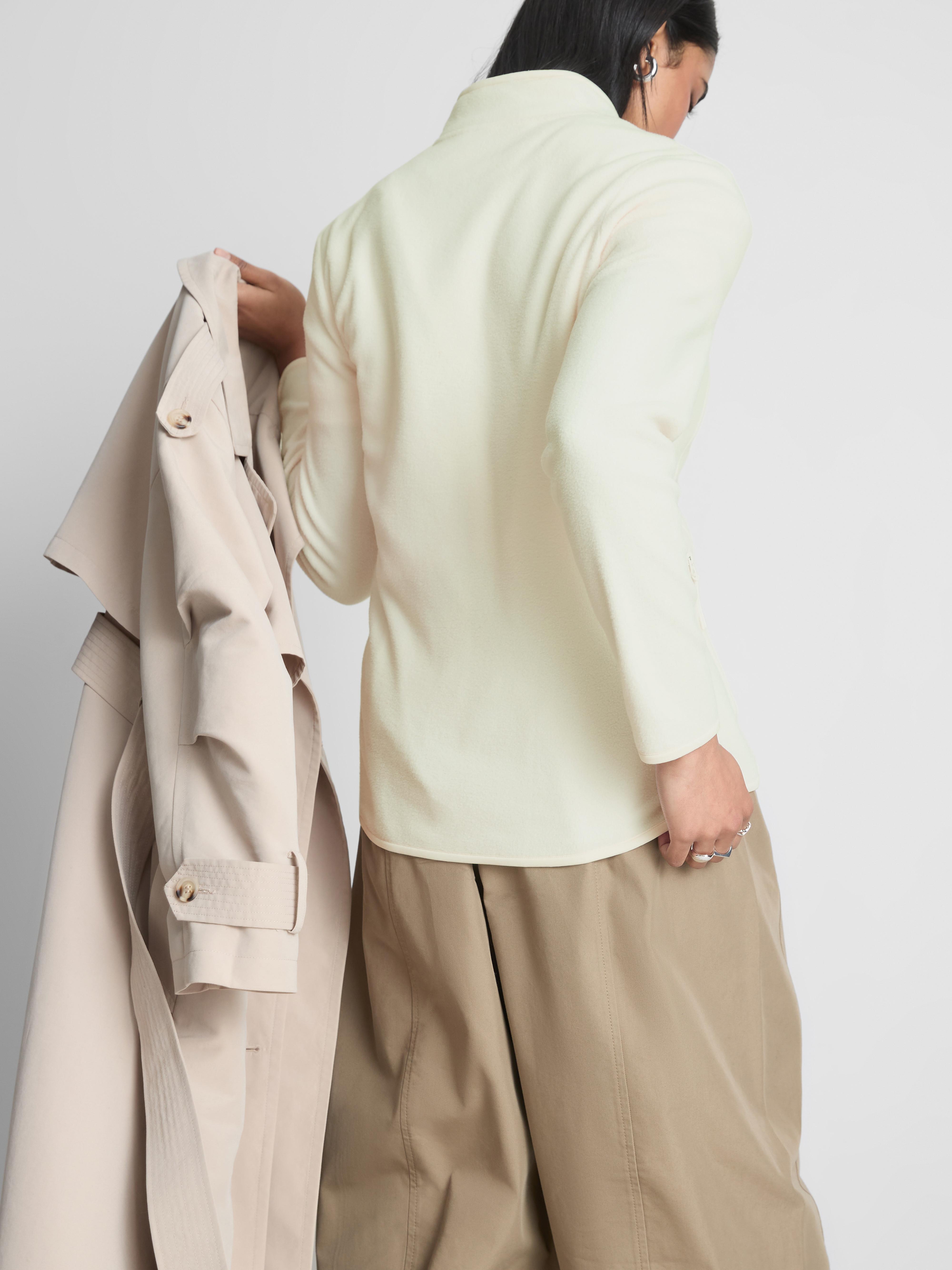 Women's Ivory Zip Through Fleece