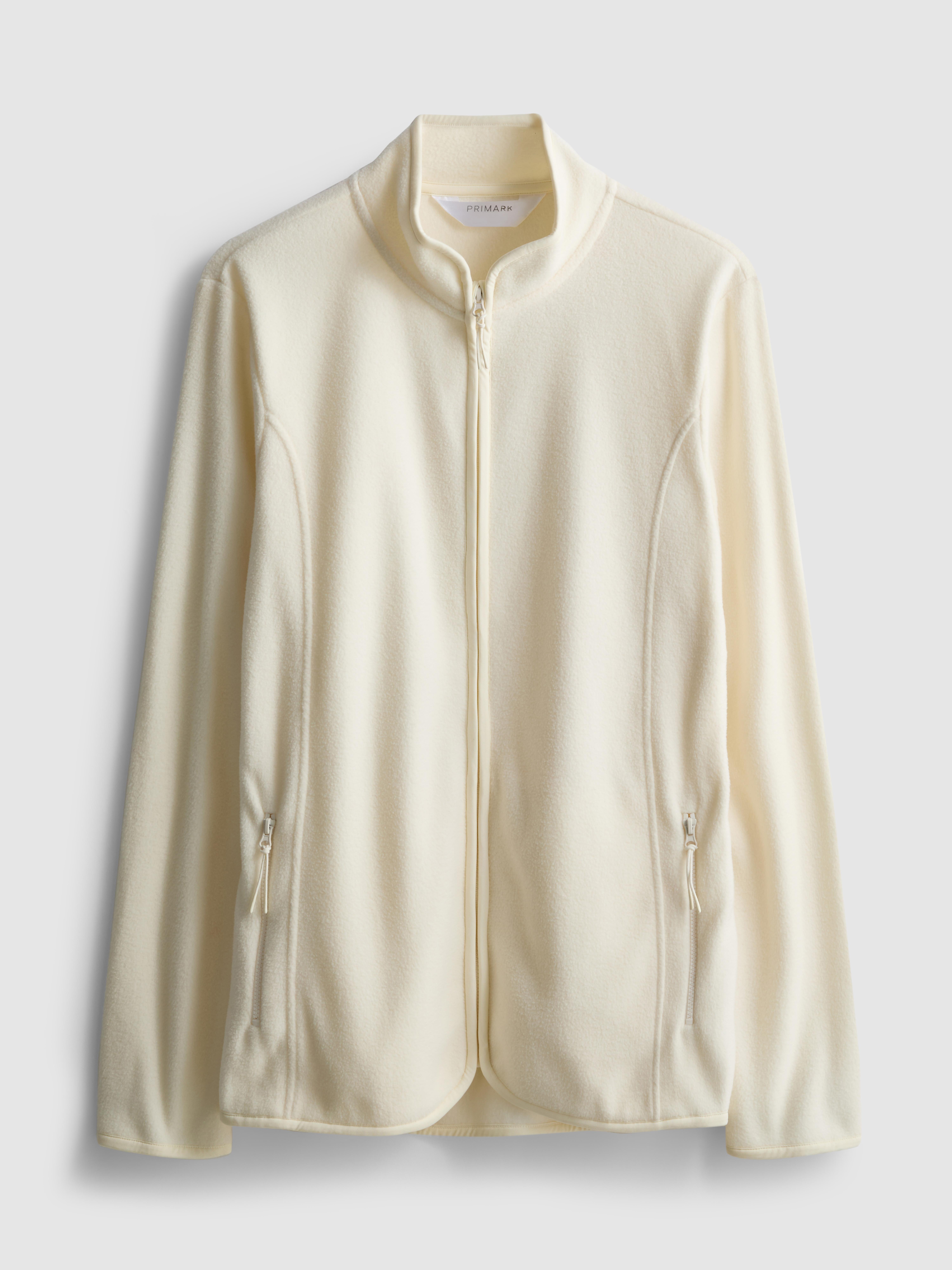 Women's Ivory Zip Through Fleece