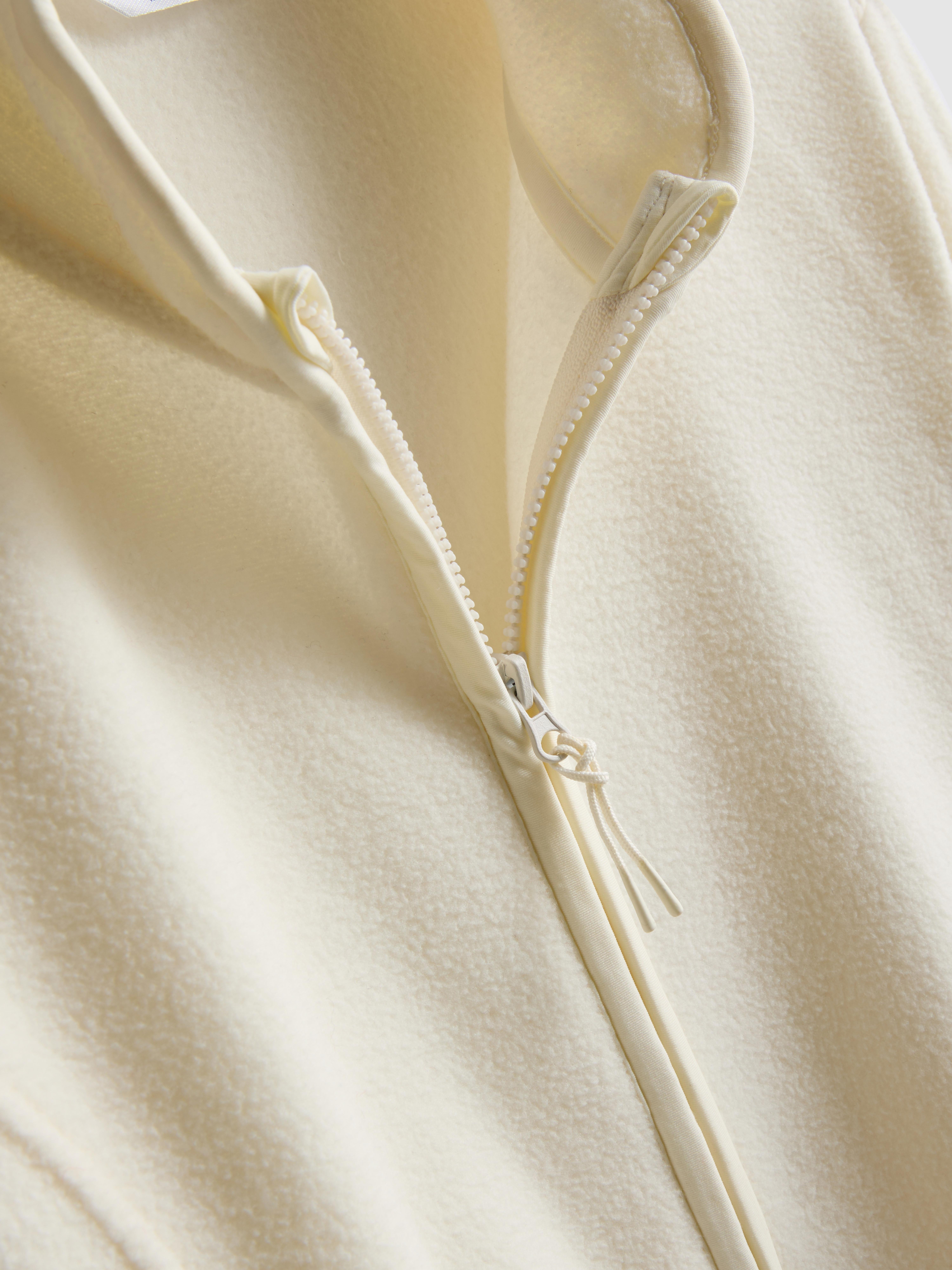 Women's Ivory Zip Through Fleece
