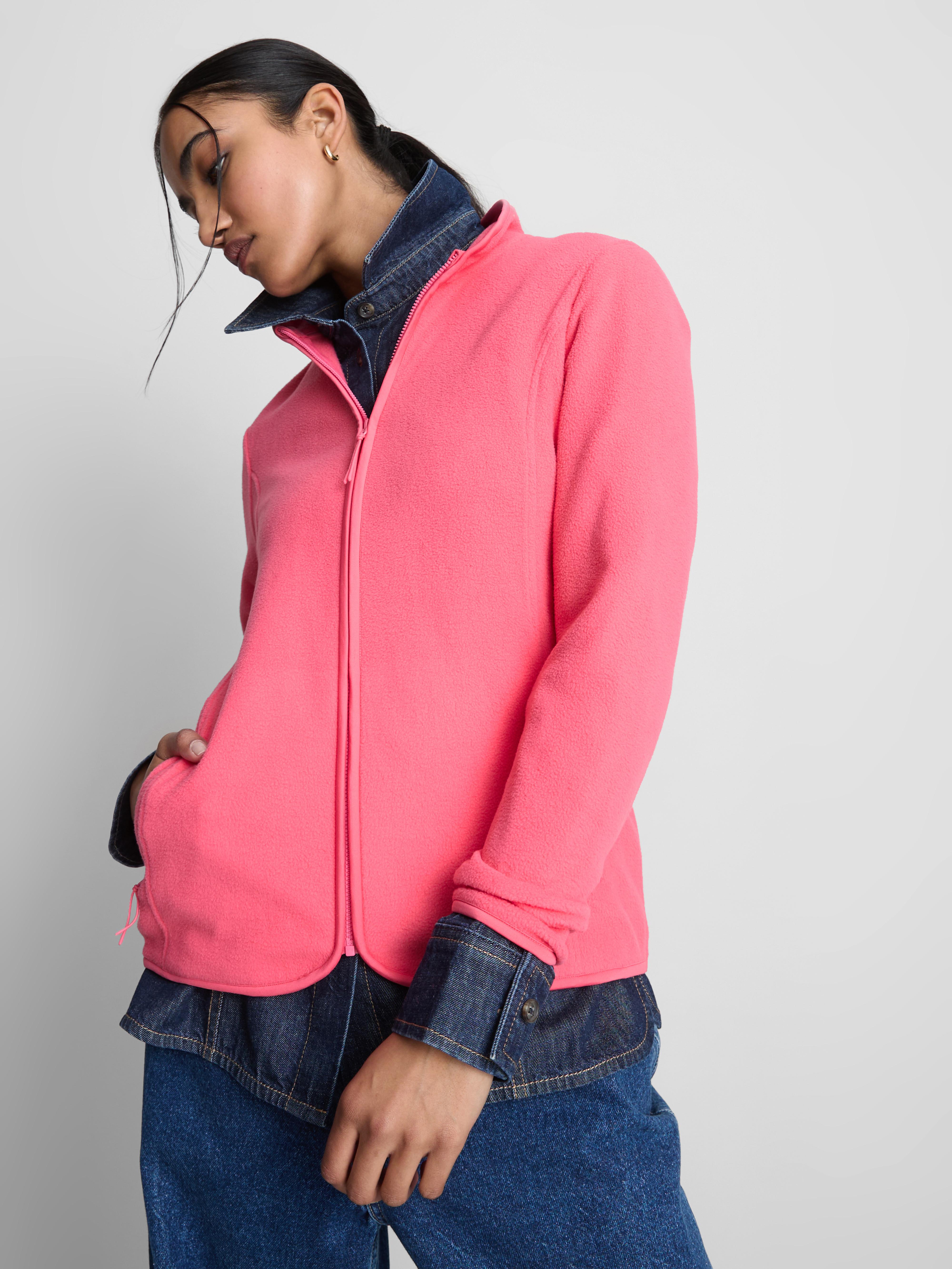 Women's Pink Zip Through Fleece