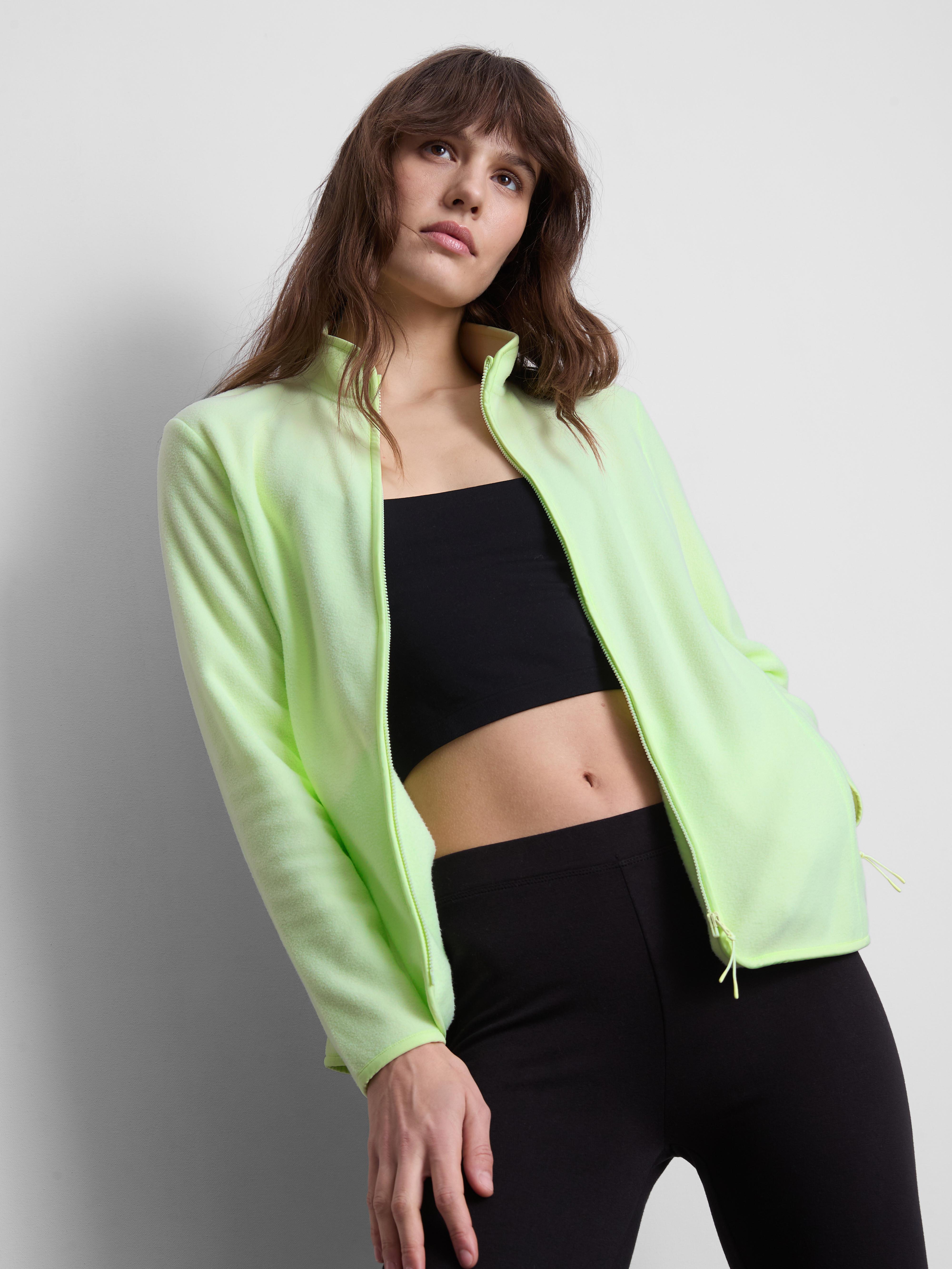 Women's Light Green Zip Through Fleece