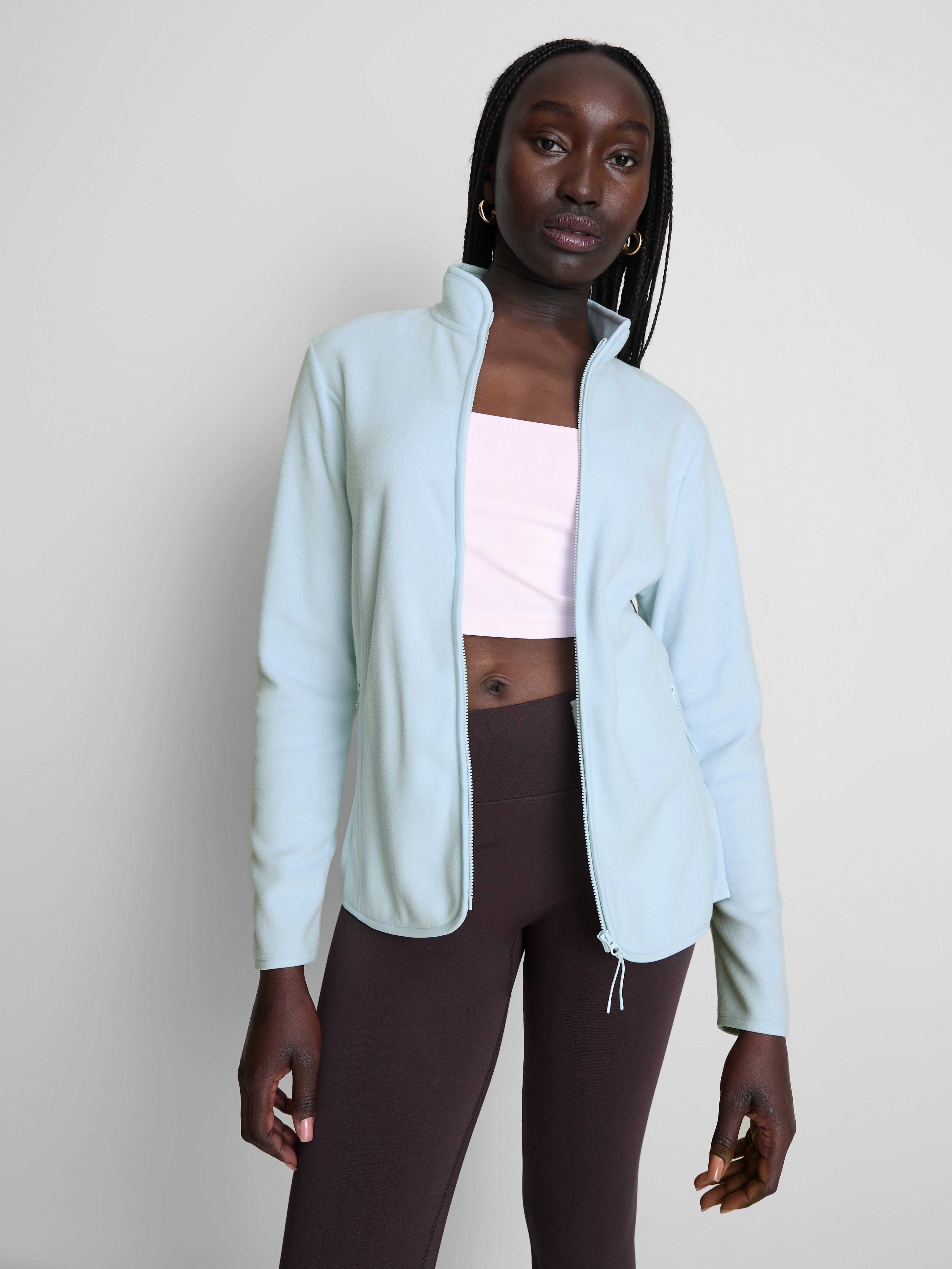 Women's Light Blue Zip Through Fleece