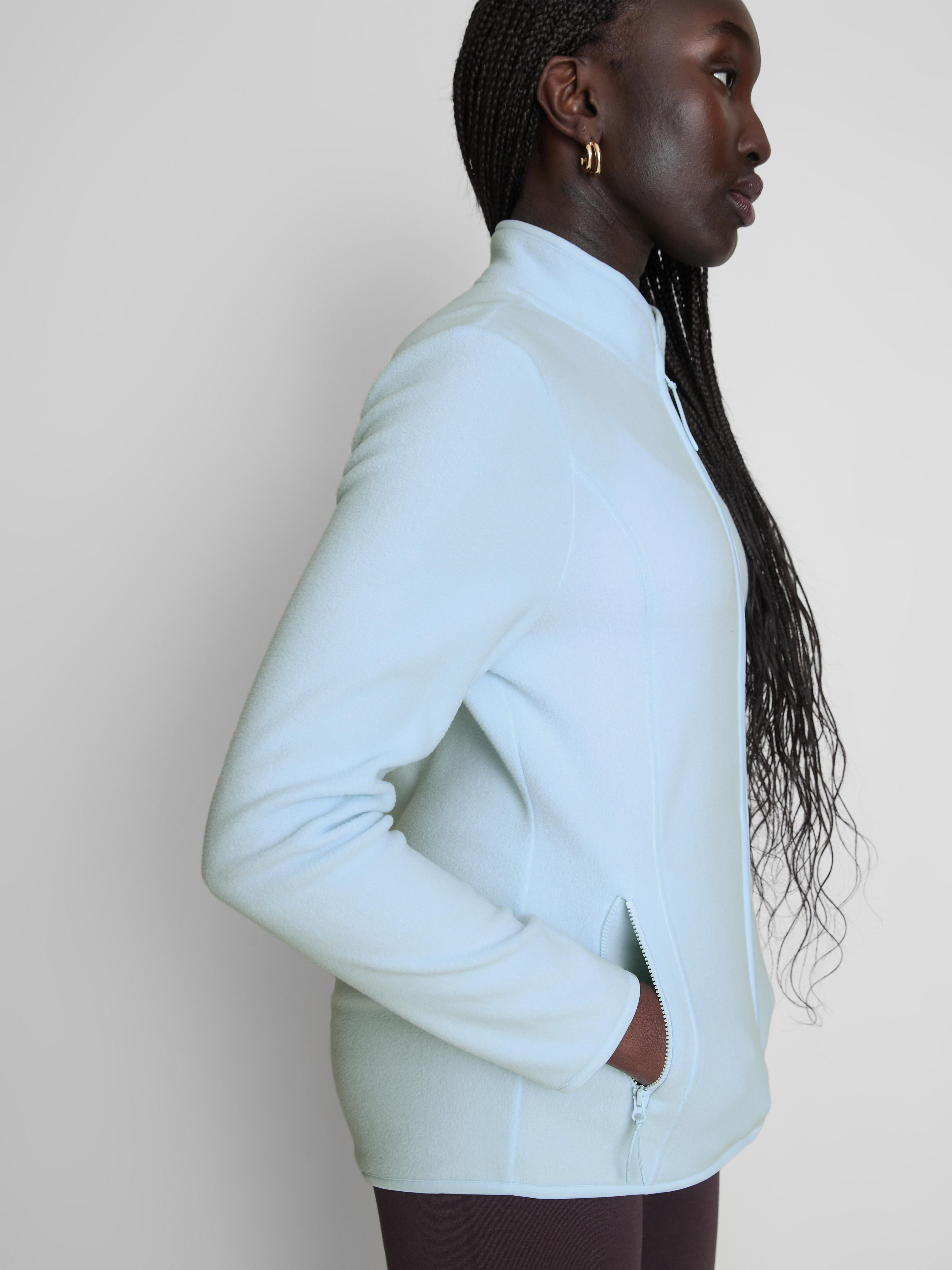 Women's Light Blue Zip Through Fleece