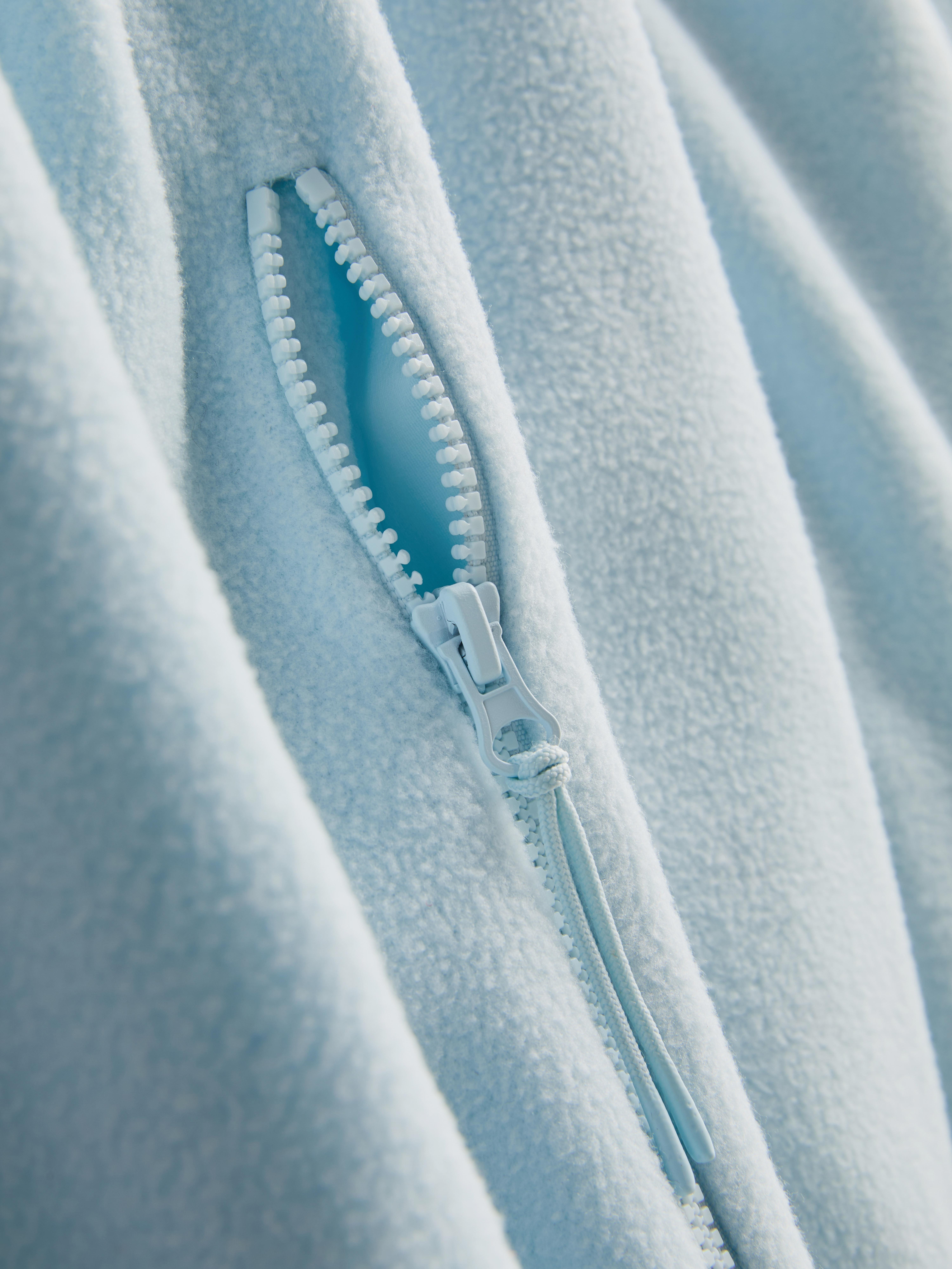 Women's Light Blue Zip Through Fleece