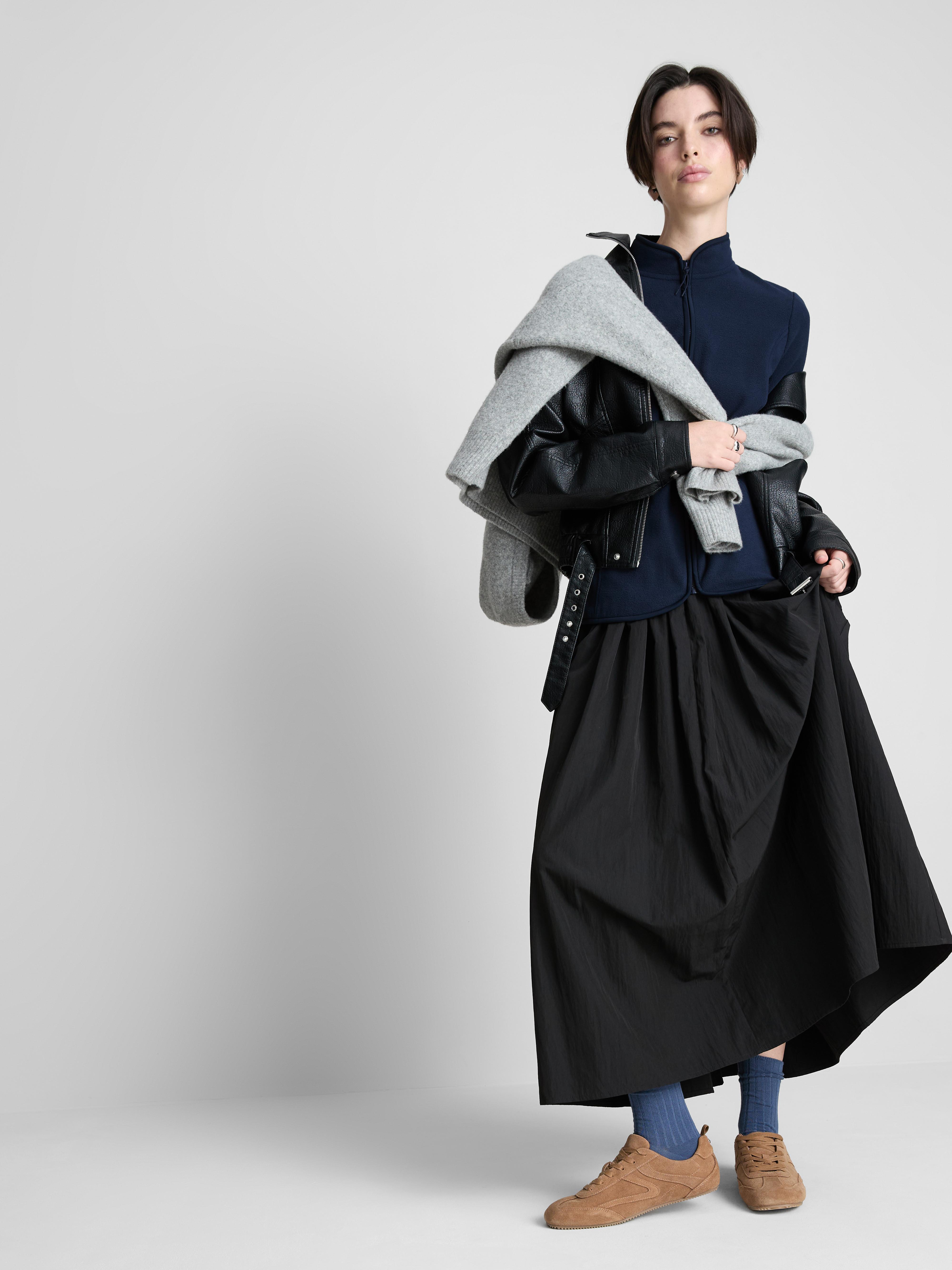 Women's Navy Zip Through Fleece