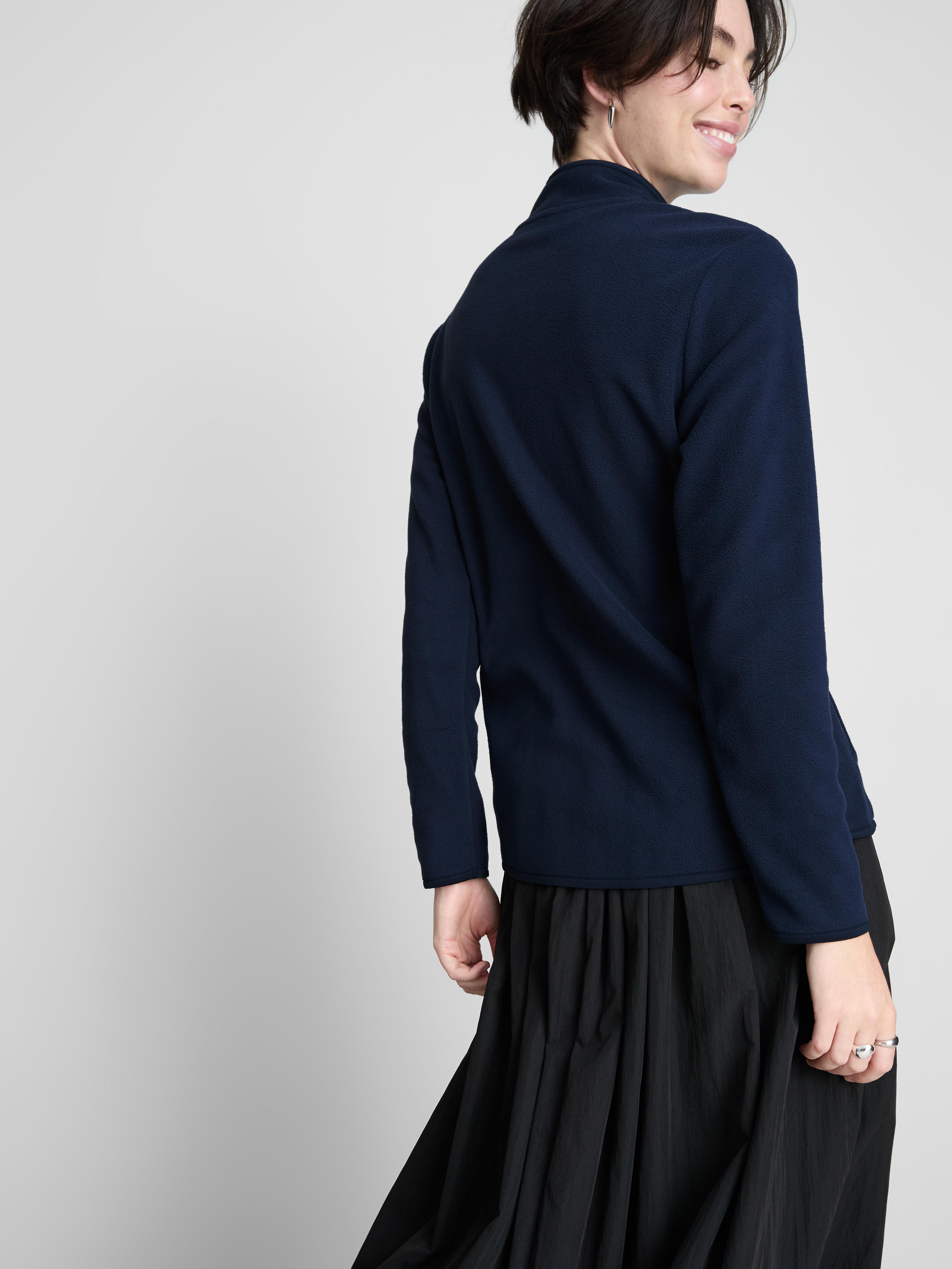 Women's Navy Zip Through Fleece