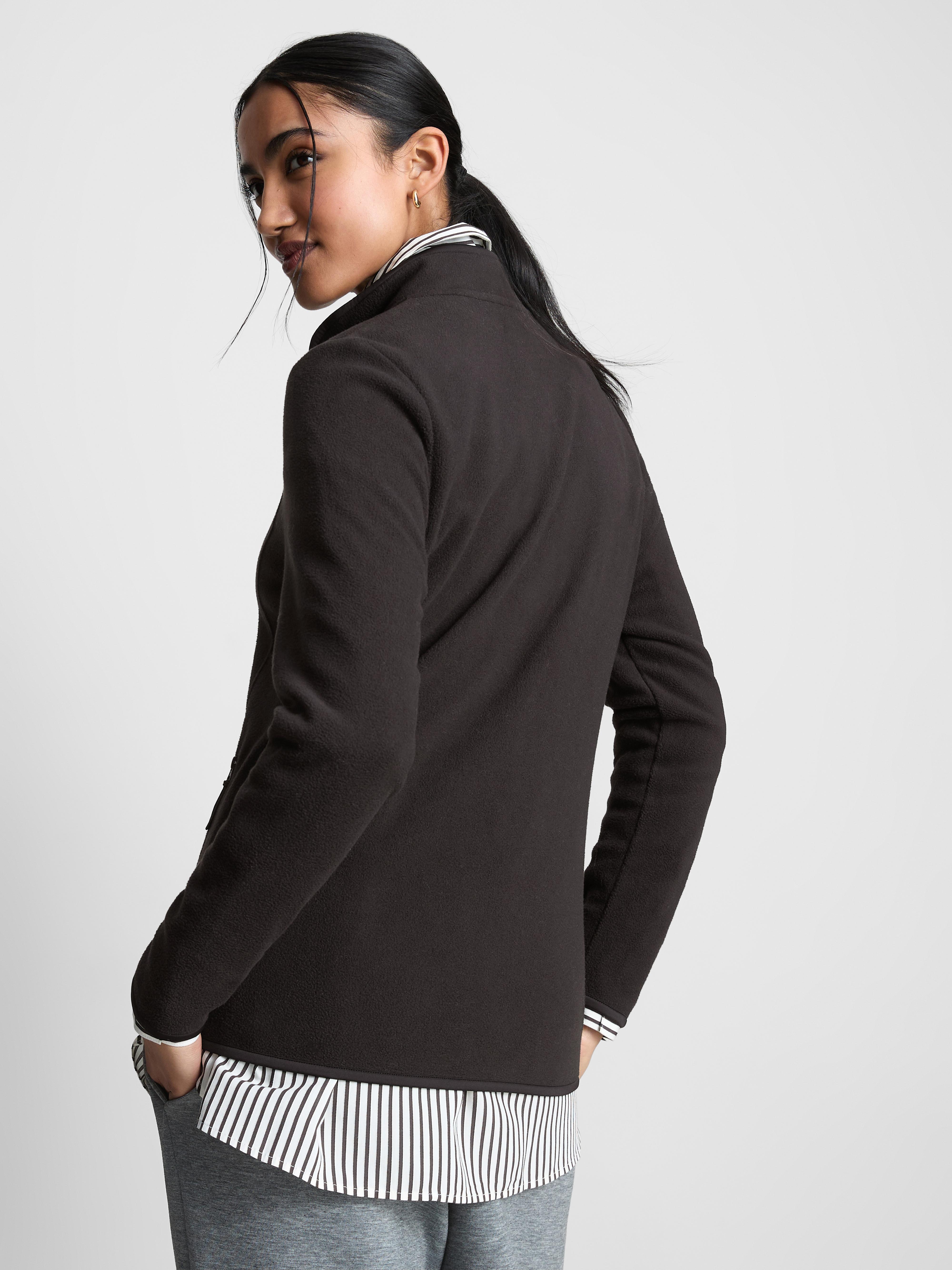 Women's Black Zip Through Fleece