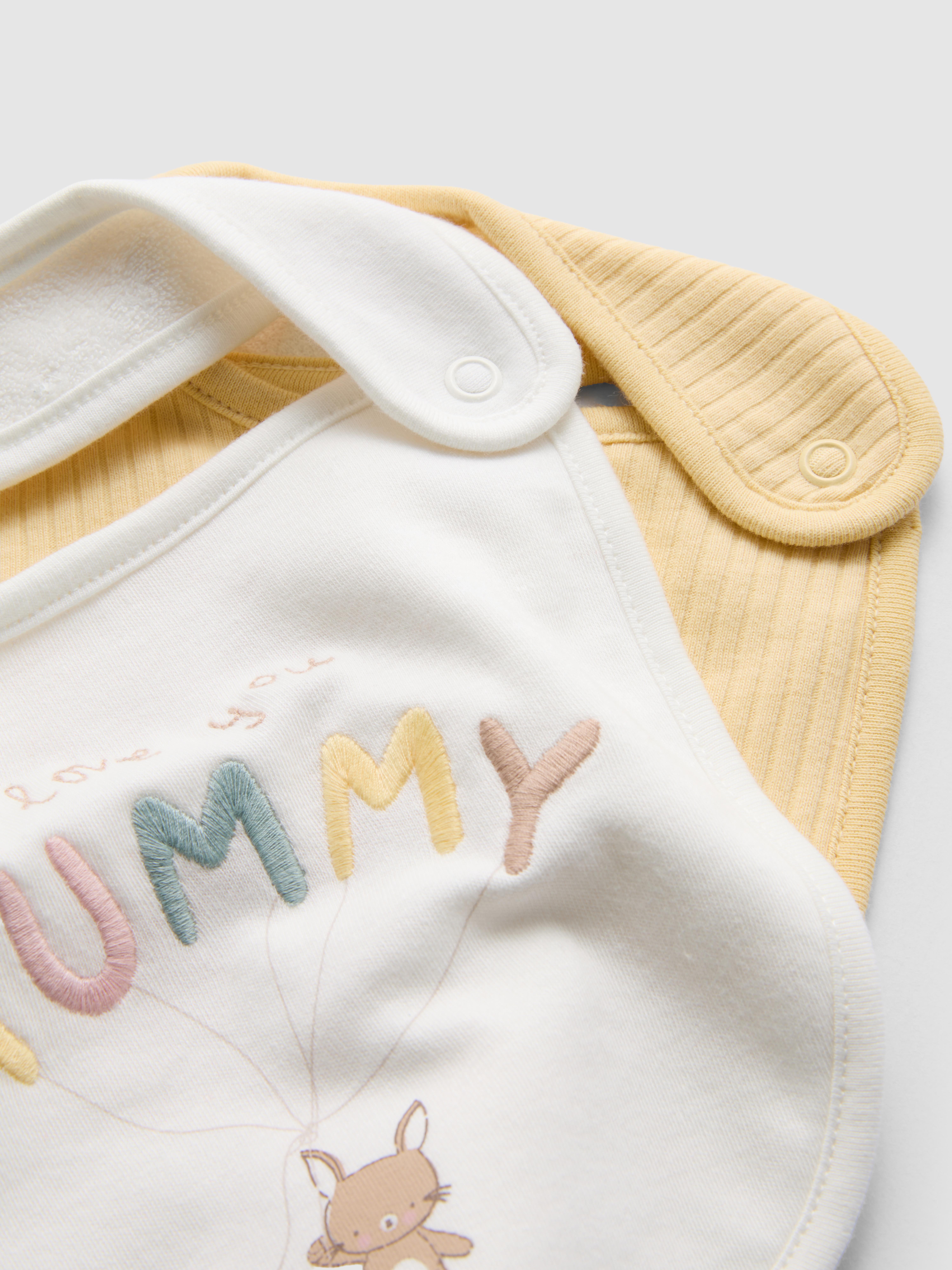 Ivory 2pk I Love Mommy Wrap Bibs
