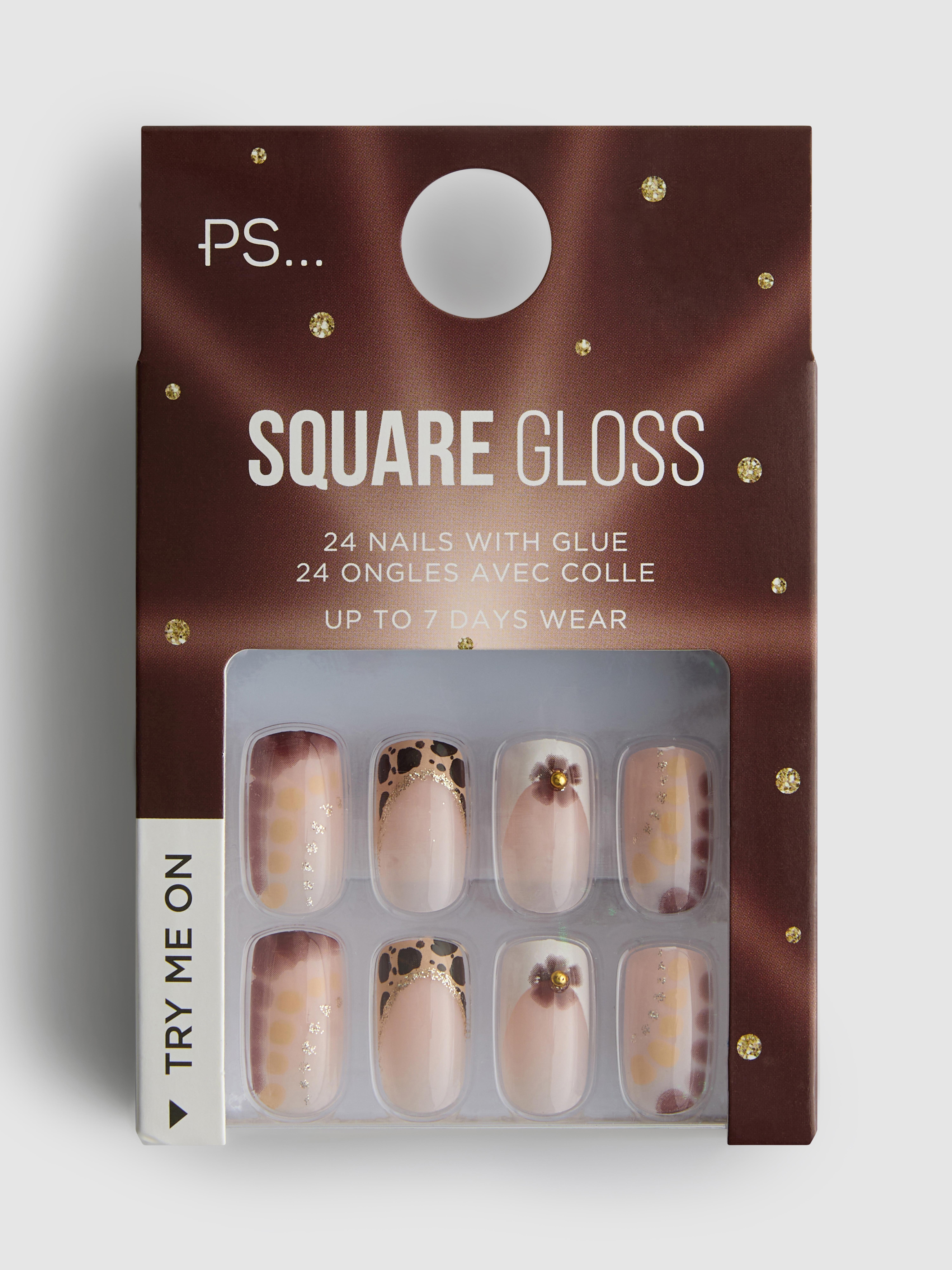 Sijoči kvadratni umetni nohti s francosko konico PS…