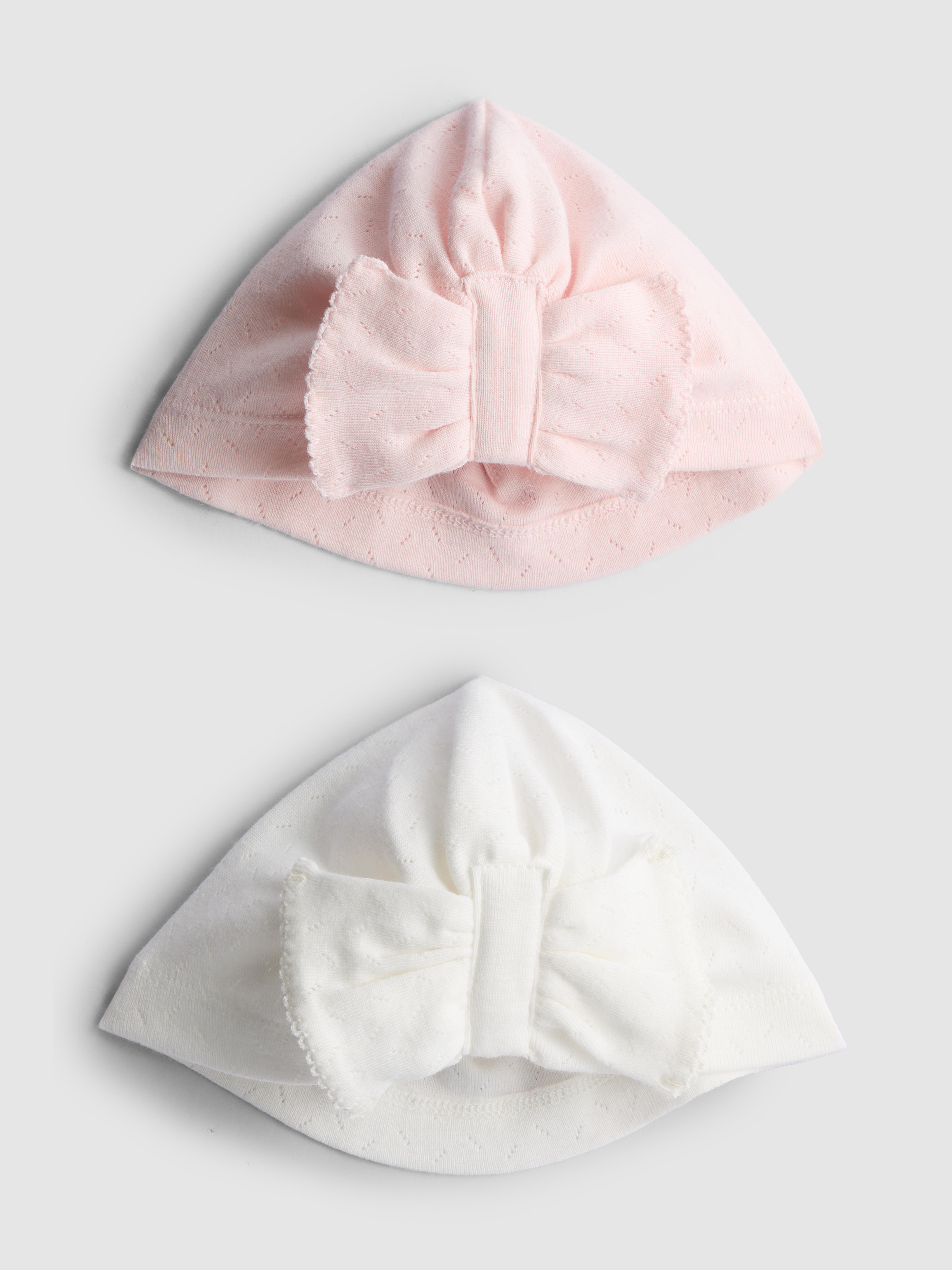 Newborn Girls Light Pink 0-6mths | 2pk Newborn Hats