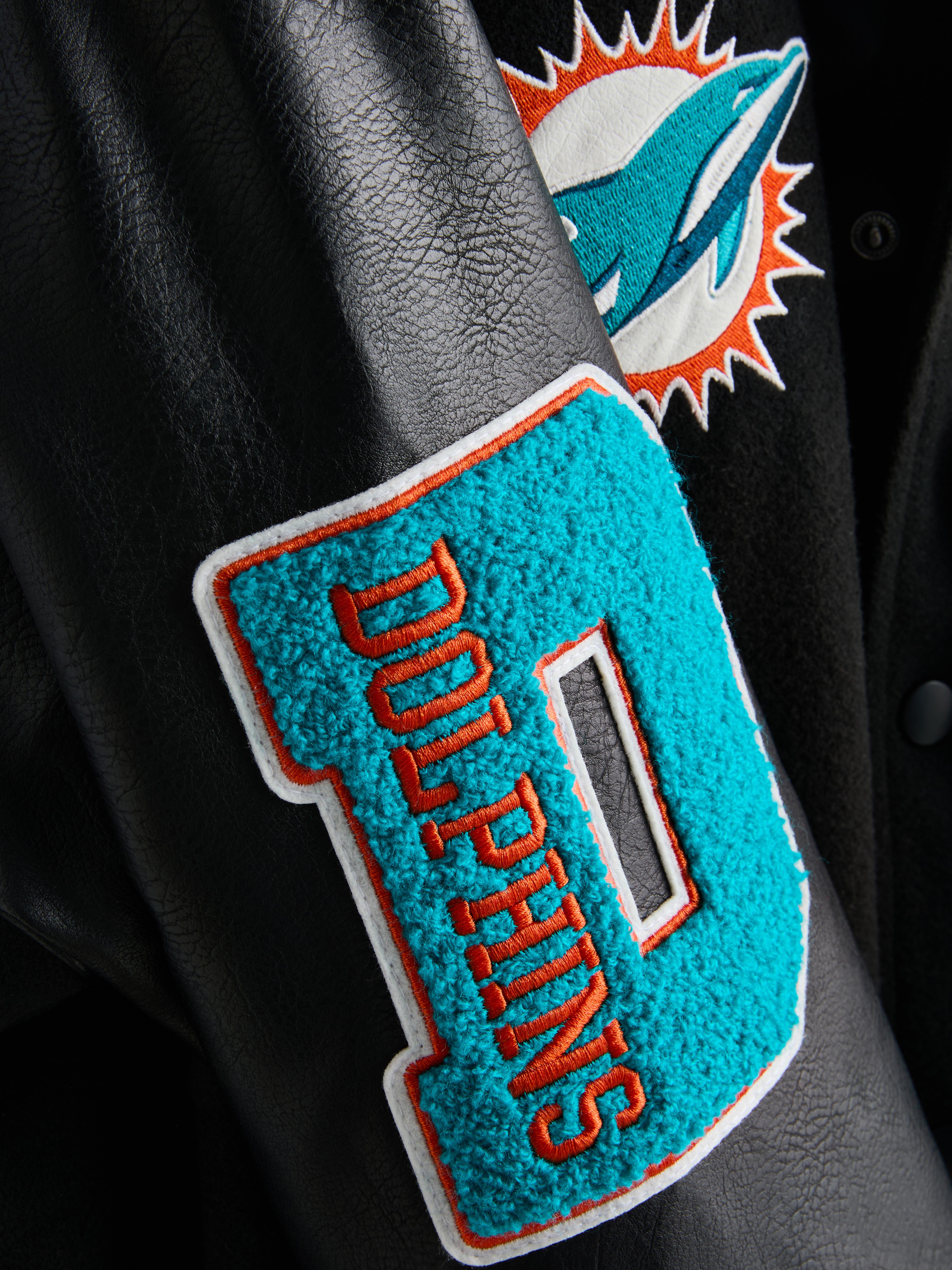 Women's Black NFL Miami Dolphins Bomber Jacket