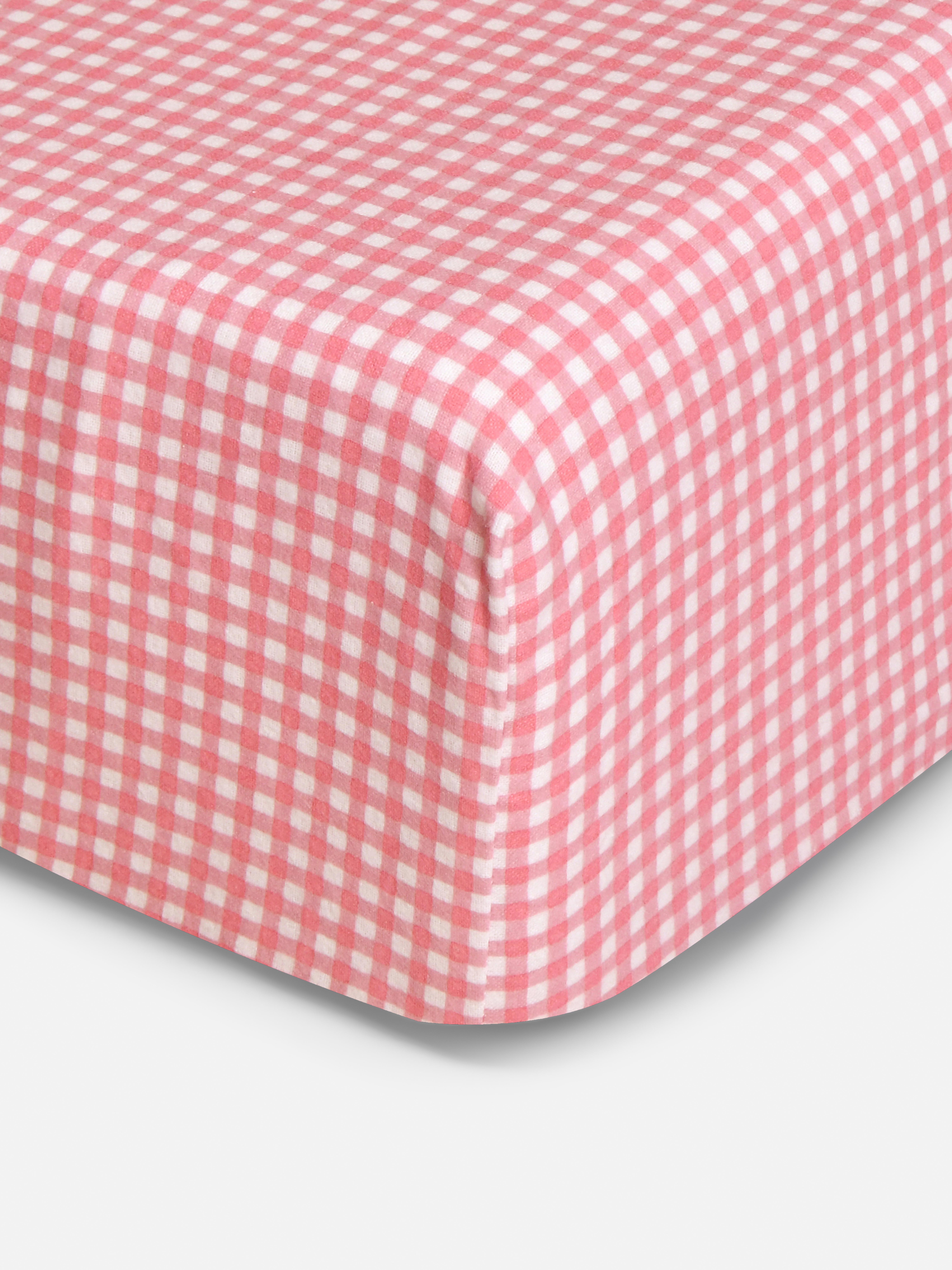 Lençol ajustável solteiro guingão algodão escovado