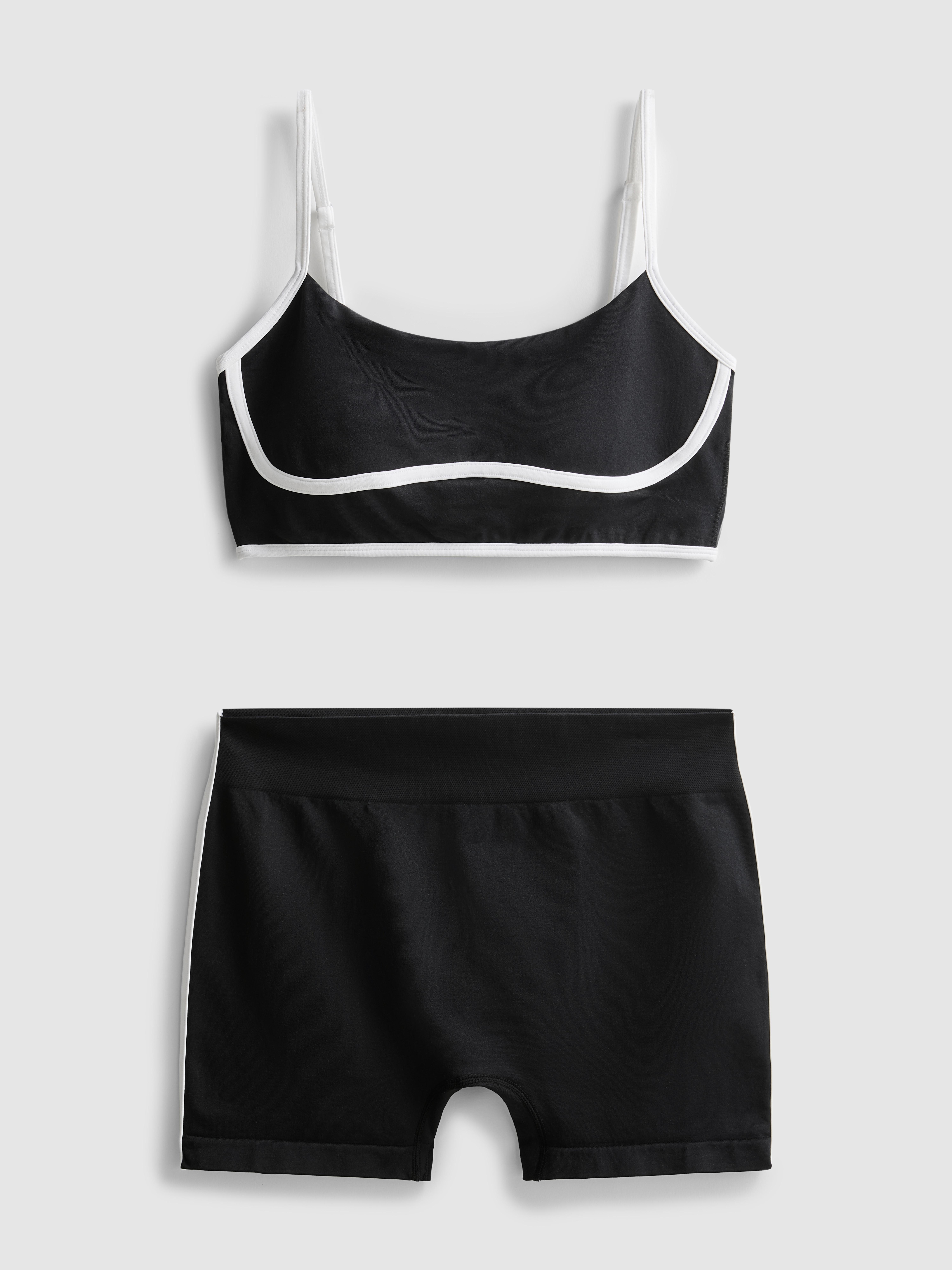 Women's Black Seamless Active Short Set