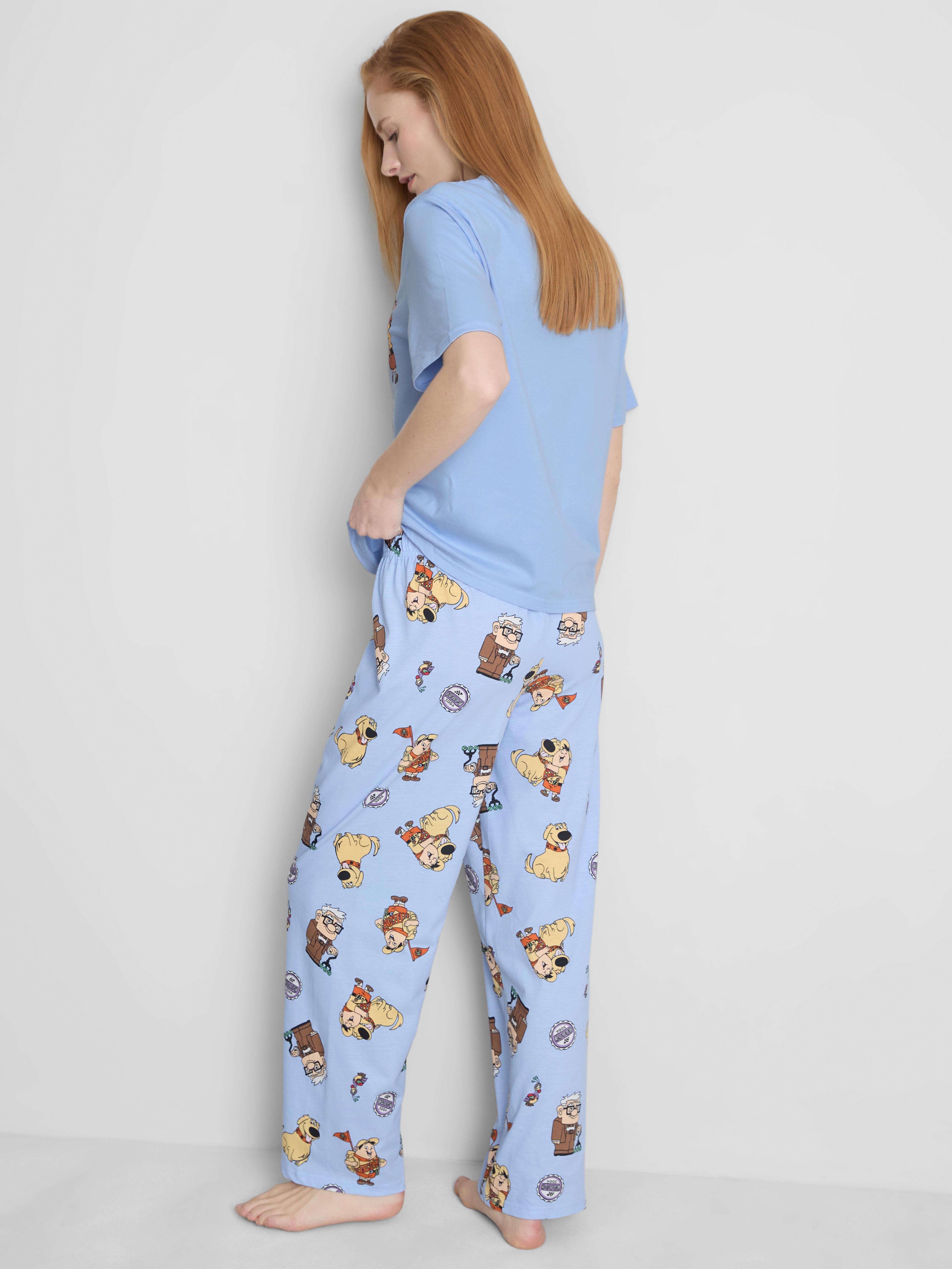 Women's Light Blue Disney Pixar’s Up Cotton Printed Pajamas